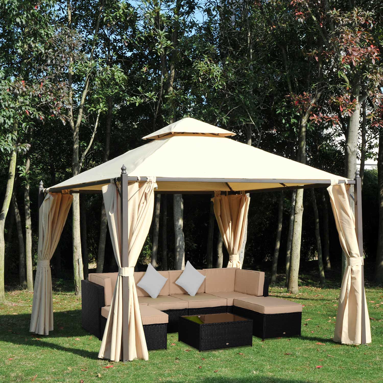 Kahomvis AOS-QP109-029 Wood-Resin-Gazebos - View #2