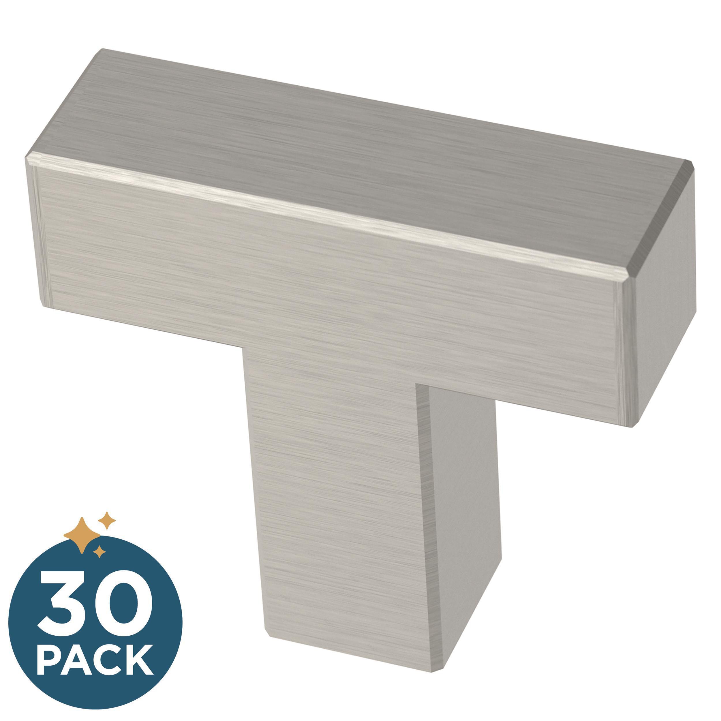 Franklin Brass P46678K-SS-B2 Simple Modern Square 1-1/4-in Stainless Steel Bar Modern Cabinet Knob 30 -Pack
