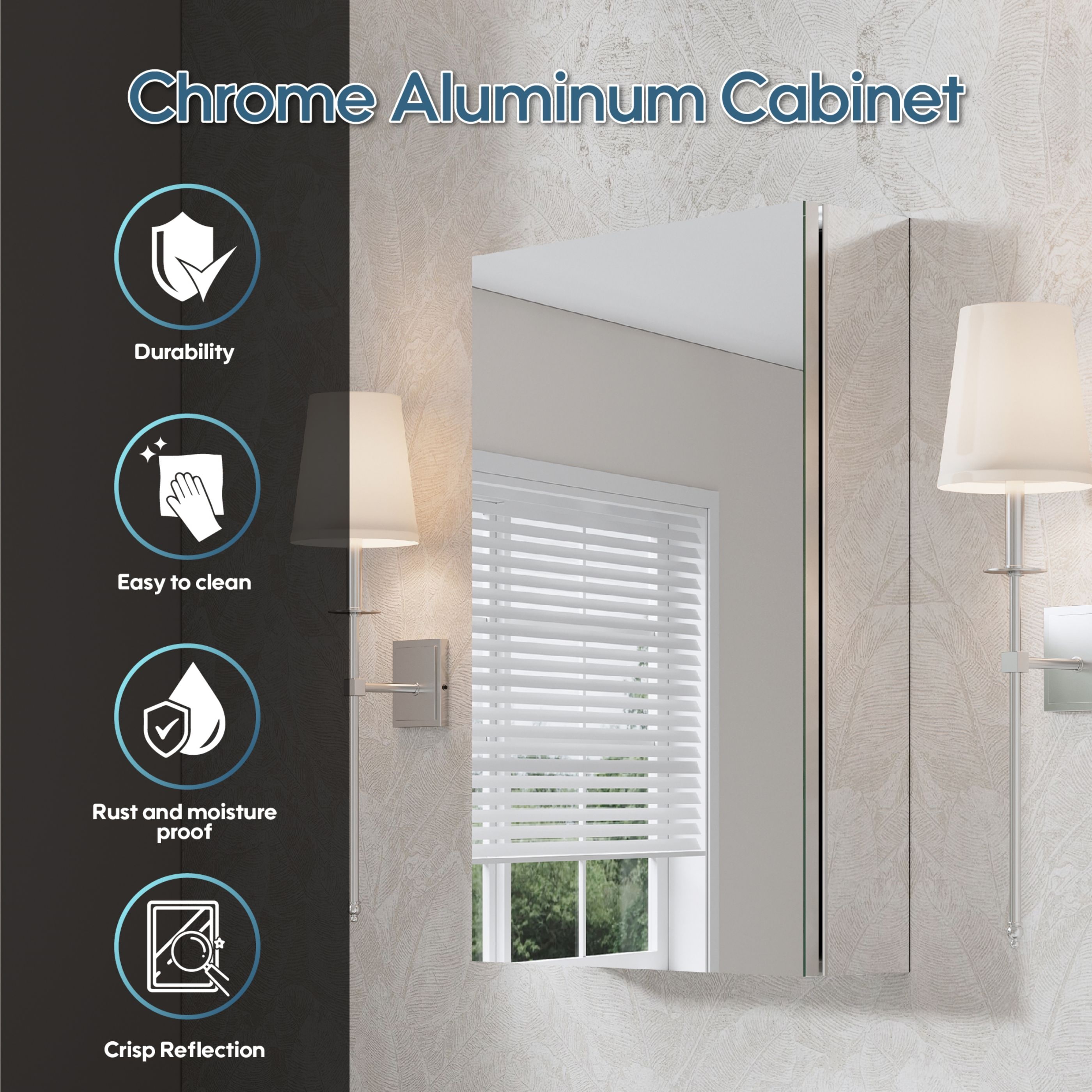 WELLFOR ROSA1624MC-L Bathroom-Medicine-Cabinets - View #4