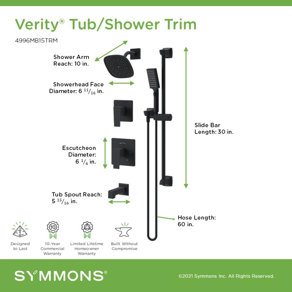 Symmons 4996MB15TRM Tub-Shower-Faucets - View #2