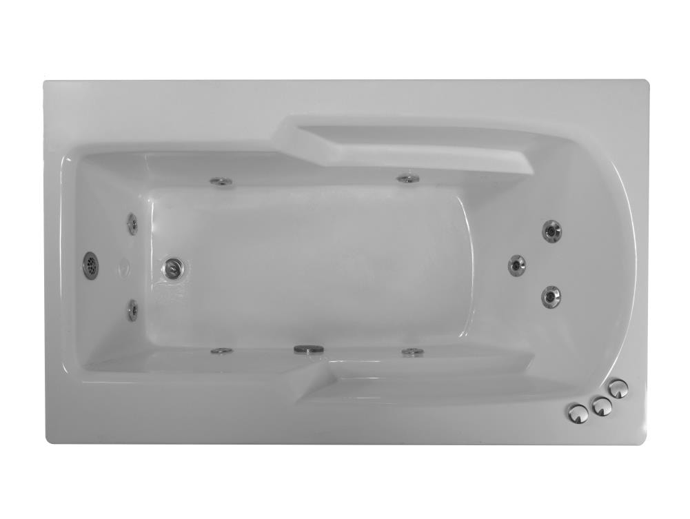 WaterTECH 36-in x 60-in Streling Silver Acrylic Drop-In Air Bath Drain ...