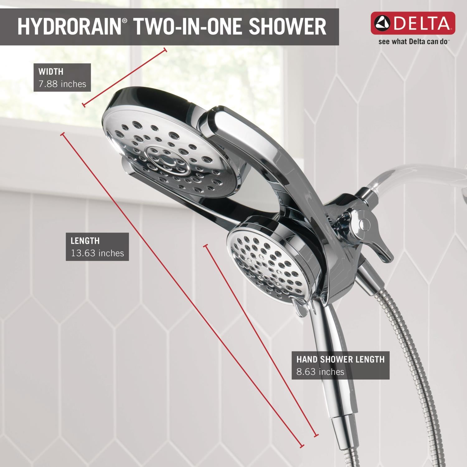 Delta HydroRain Spotshield Brushed Nickel Round Rain Shower Head