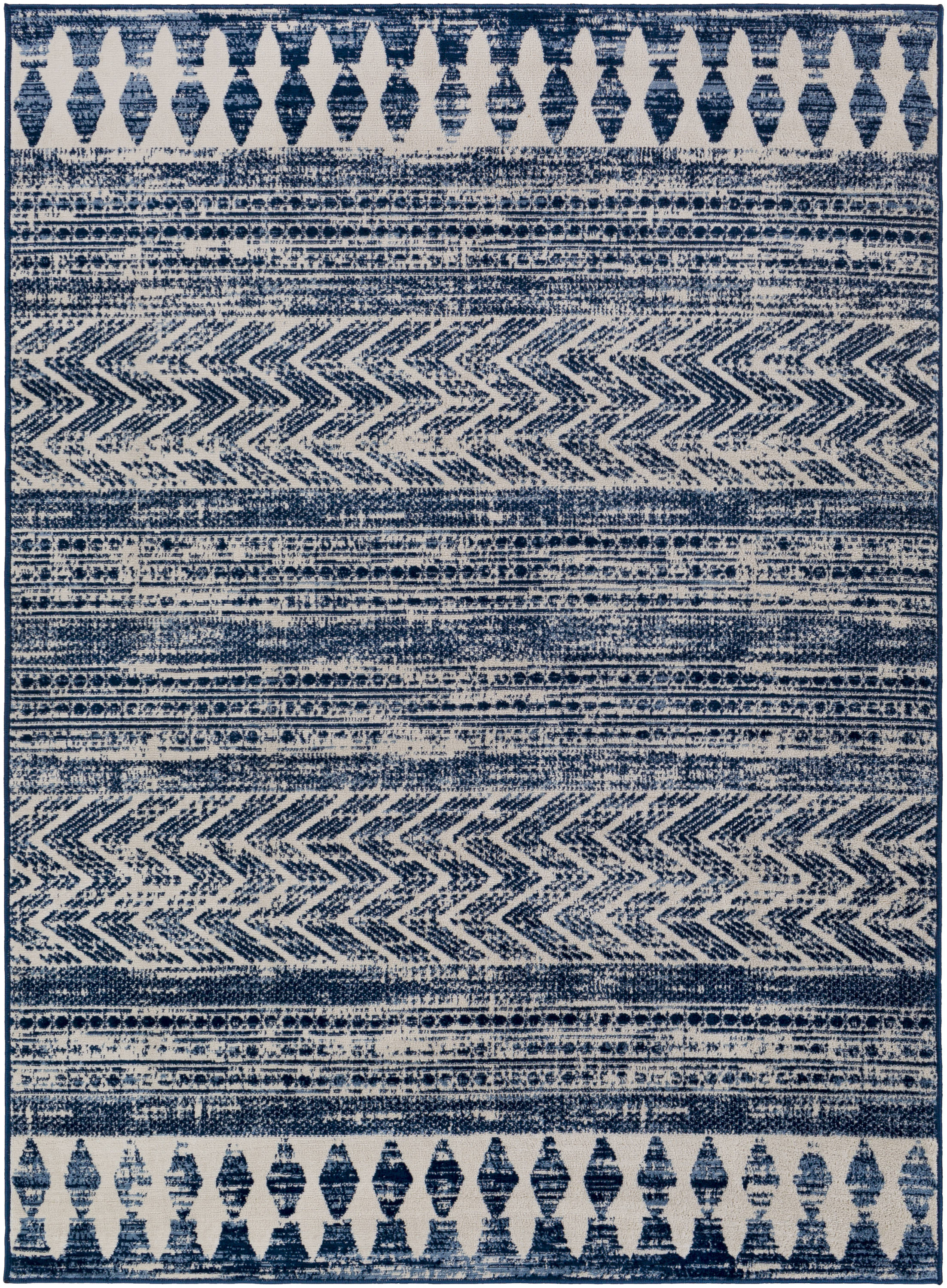 Surya ROM2397-5371 Roma 5 X 7 (ft) Blue Indoor Distressed/Overdyed Moroccan Area Rug