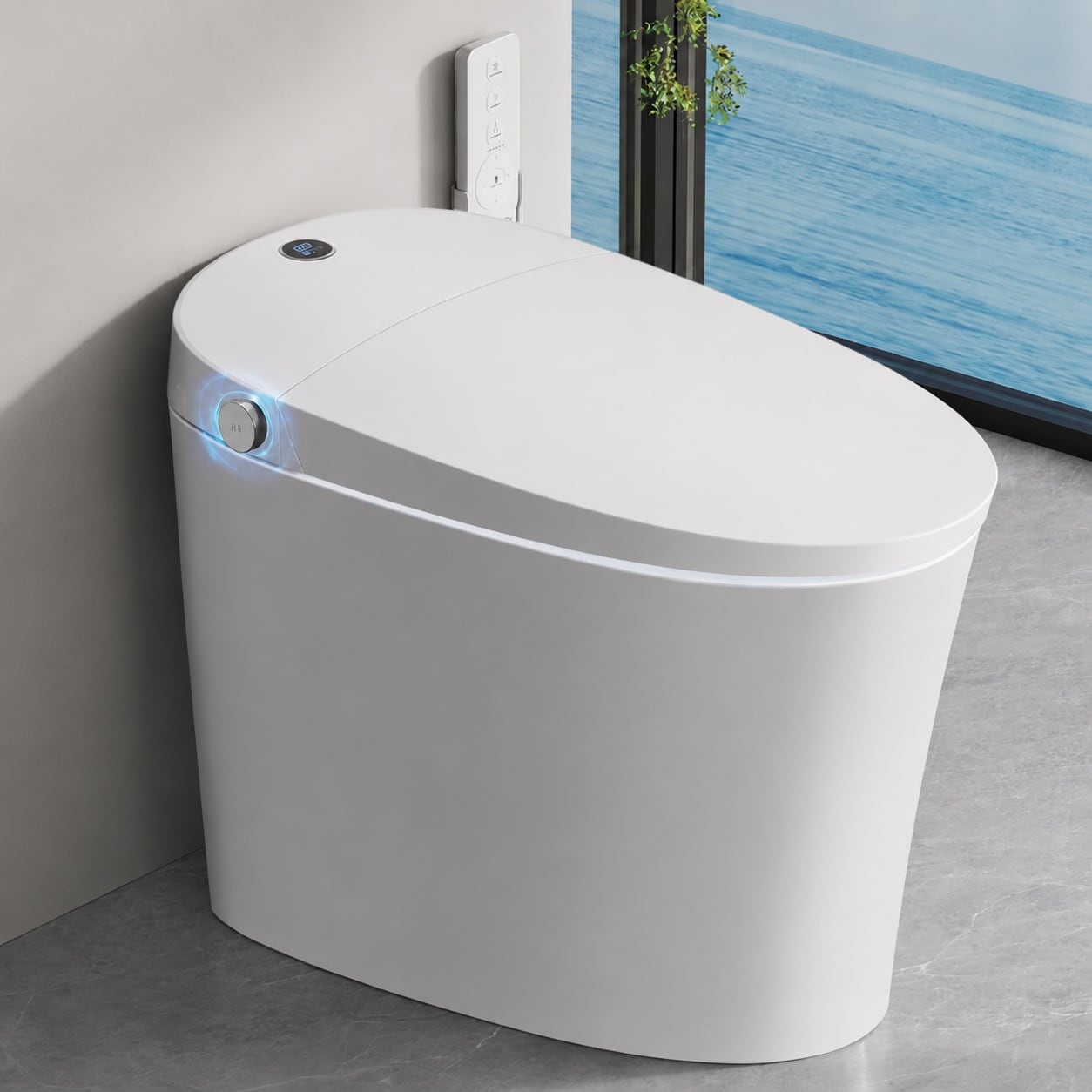 Yichuhaoxi -  Smart Toilet Bidet with Tank Powerful Flush Foam Shield Heated Seat and Air Dryer M...