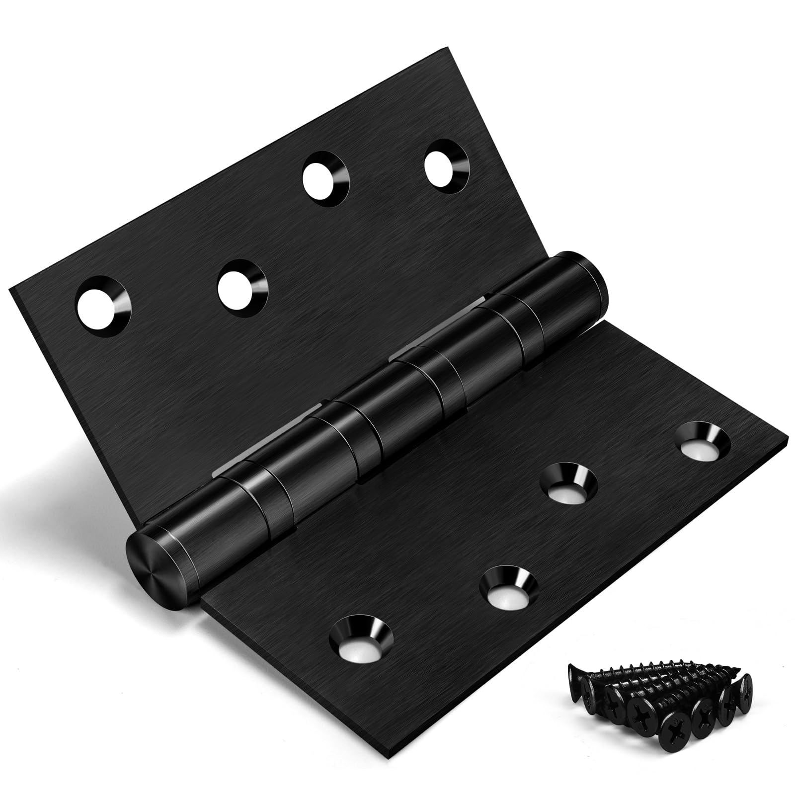 UUDULY  6 Pack Ball Bearing Door Hinges 4in by 4in Heavy Duty Stainless Steel Door Hinges for Exterior and Interior Doors Smooth and Quiet Non