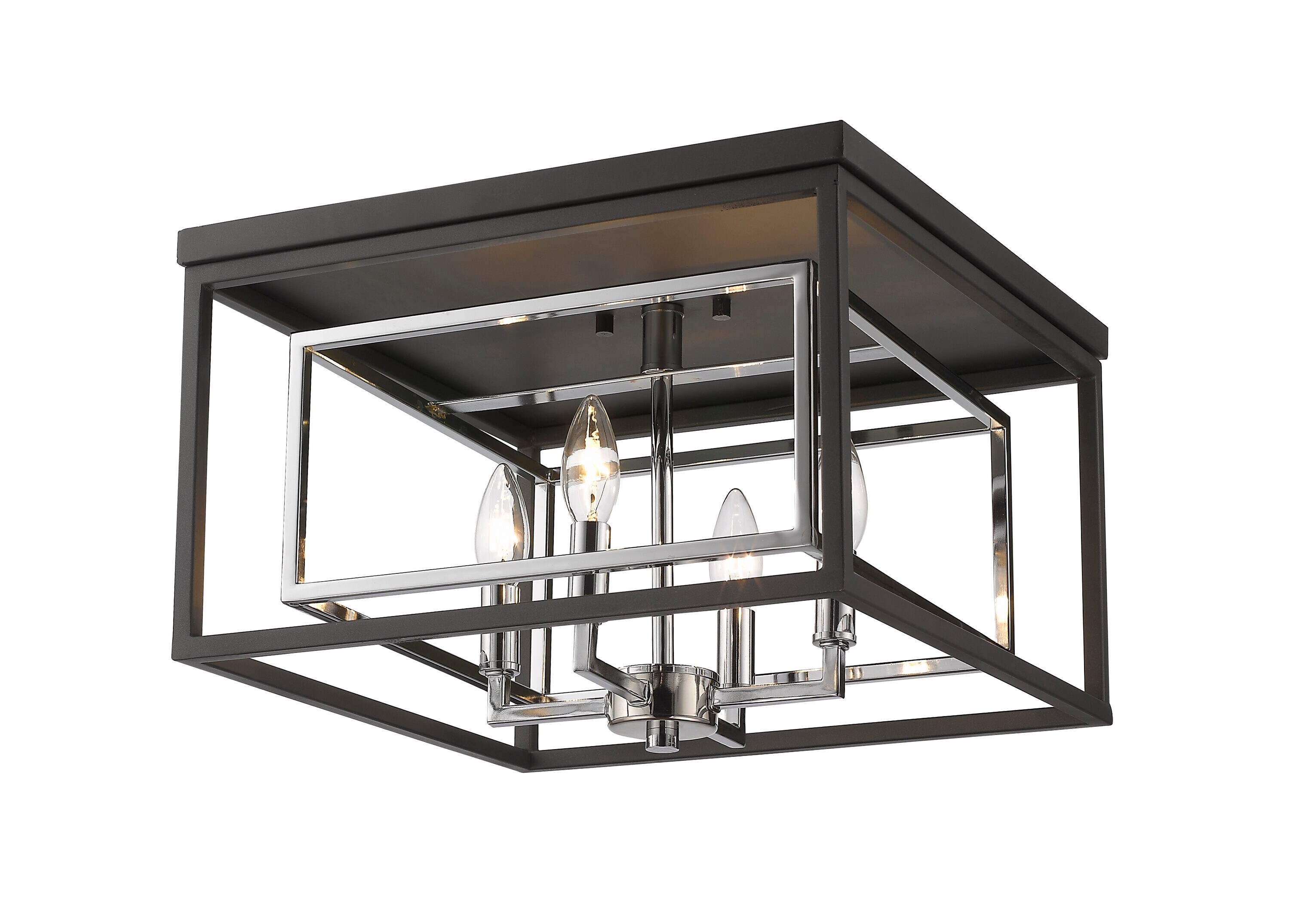 Z-Lite 457F-CH-MB Euclid 4 -Light 15-in Matte Multiple colors/finishes Flush Mount Light