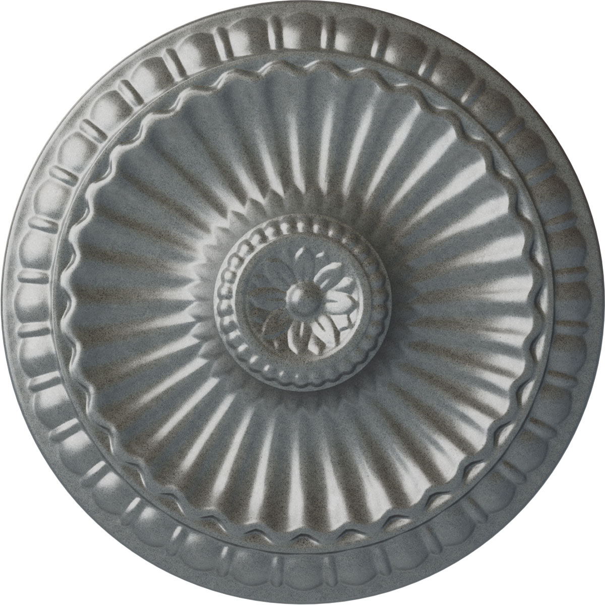 Ekena Millwork CM11LIPLS Linus 11.25-in W x 11.25-in L Painted Platinum Polyurethane Whole Ceiling Medallion