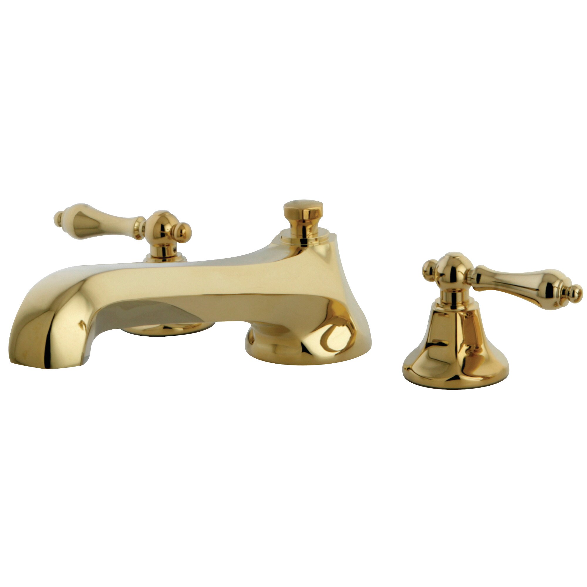 Kingston Brass WLKS4302AL Metropolitan Polished brass 2-handle Deck-mount Roman Low-arc Bathtub Faucet ( Valve Included )