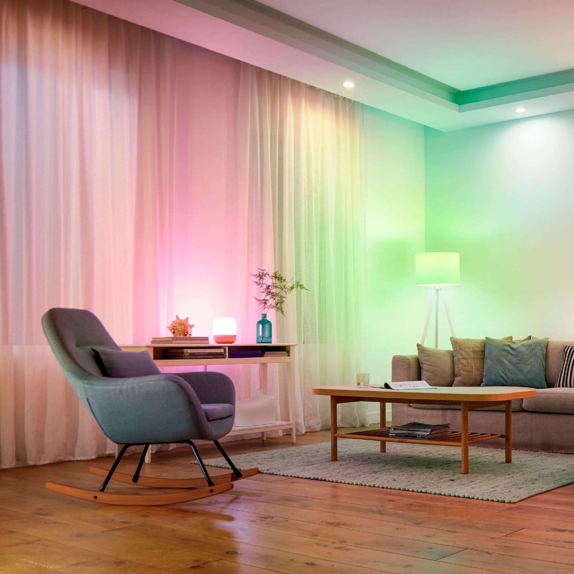 Designers Fountain IZ20126084 WiZ A19 Color-enhancing E26 Dimmable Smart Light Bulb (4-Pack)