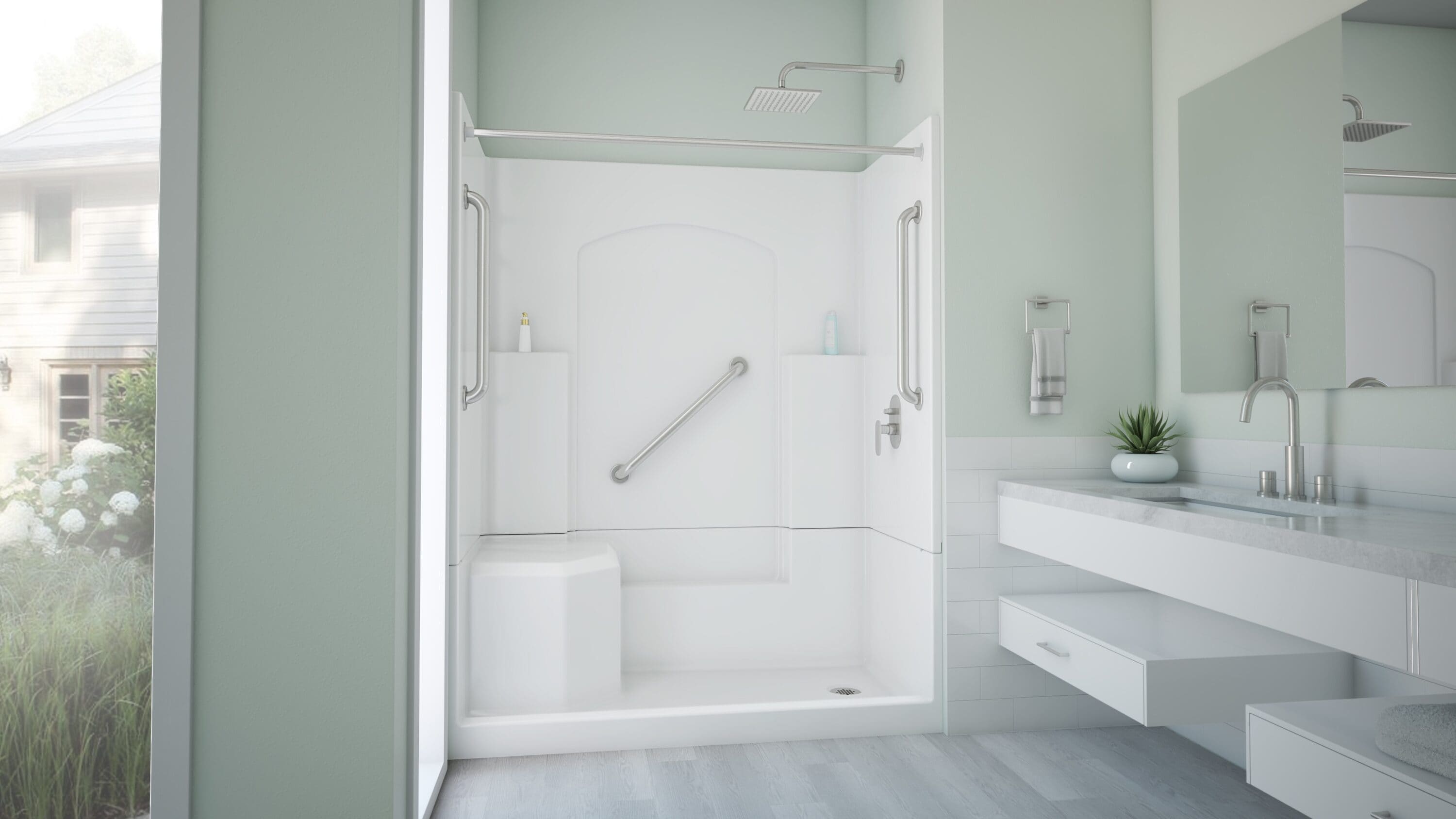 Laurel Mountain L3260SH1S4PLWB2 Alcove-Shower-Kit - View #9