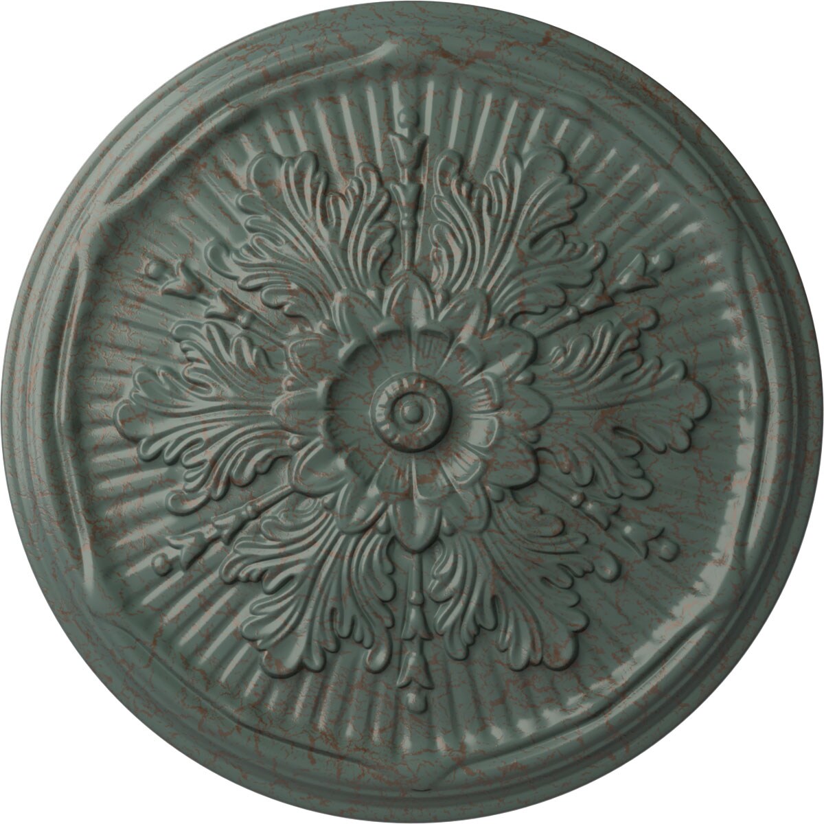 Ekena Millwork CM21LUCBC Luton 21-in W x 21-in L Painted Cloud Burst Crackle Polyurethane Whole Ceiling Medallion