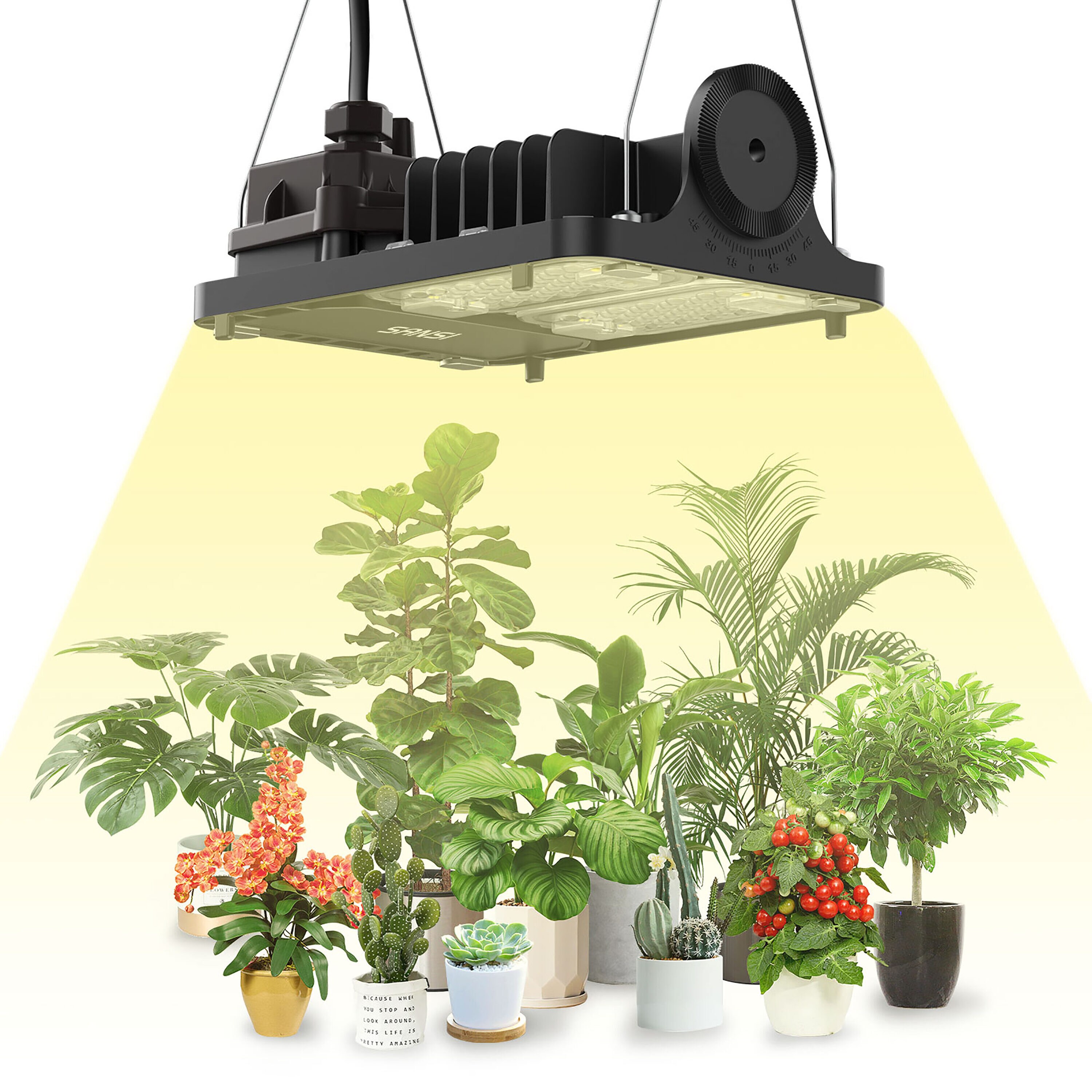 SANSI 8.3-in 1-Light Black Full Spectrum LED Grow Light Kit in the Grow  Light Fixtures & Kits department at
