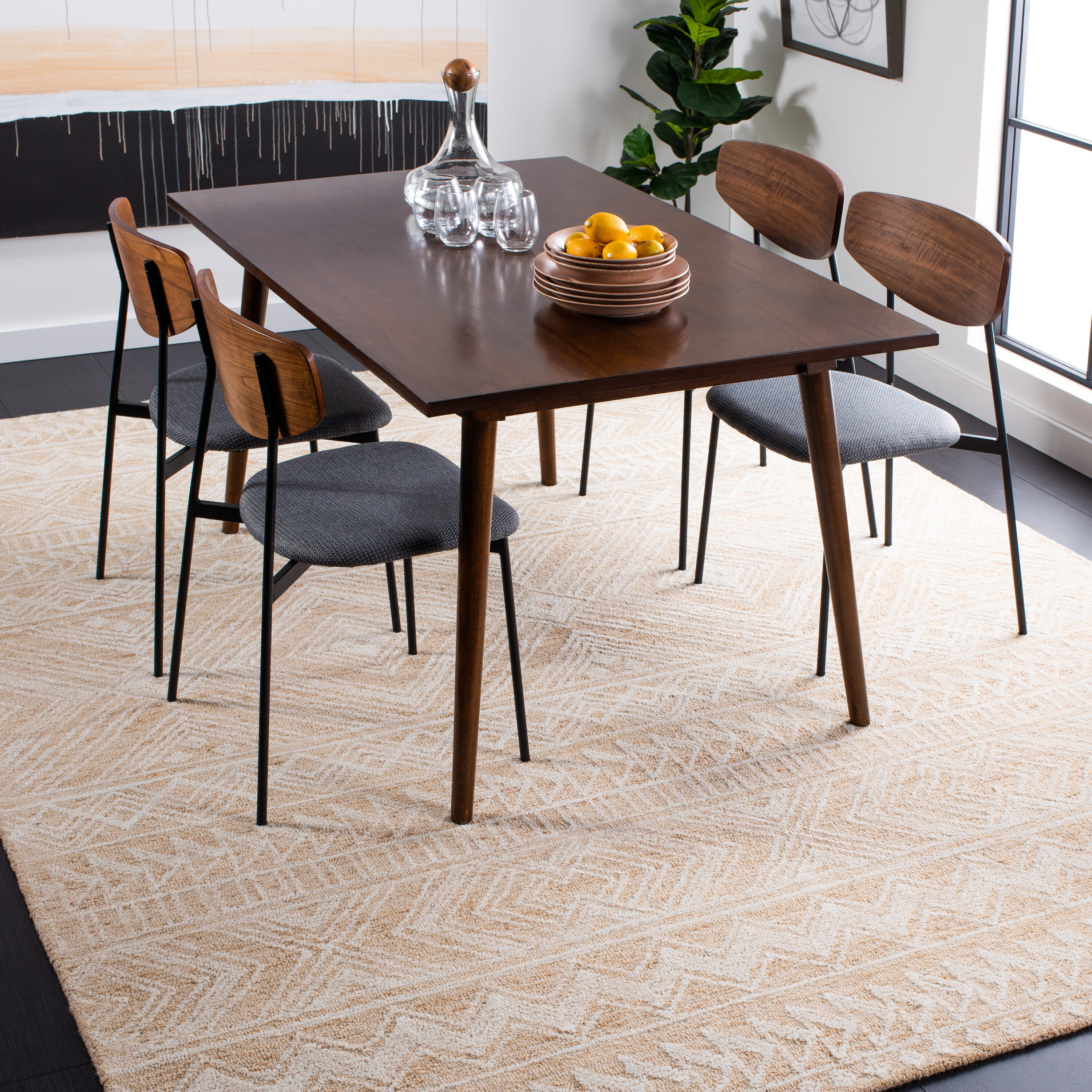  Metro 906 Gold/Ivory Bohemian 8ft x 10ft Large Rectangle Rug