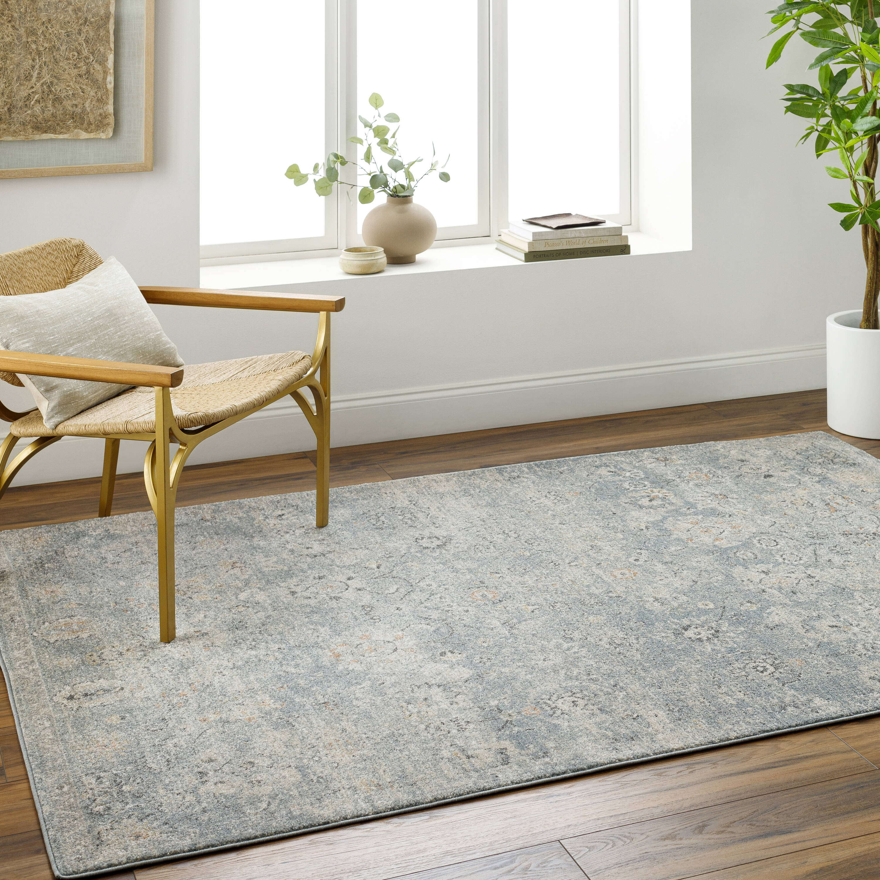 Livabliss APH2319-71010 Alpharetta 7 x 10 (ft) Loomed Polypropylene Light Beige, Blue, Medium Gray, Cream, Charcoal, Amber Rectangular Indoor Vintage Area rug