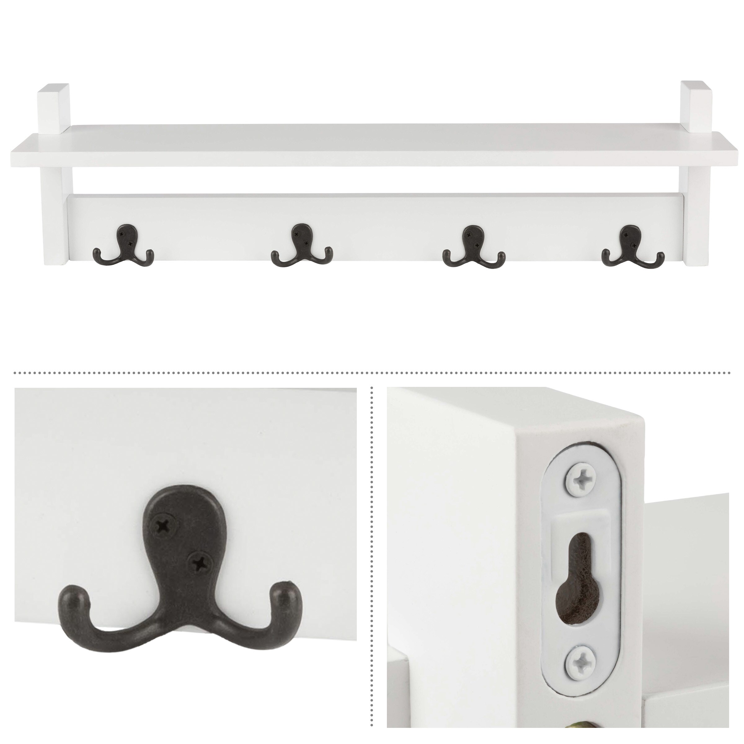 Lavish Home 80-ENTRYHS-8-WHT Decorative-Wall-Hooks - View #17