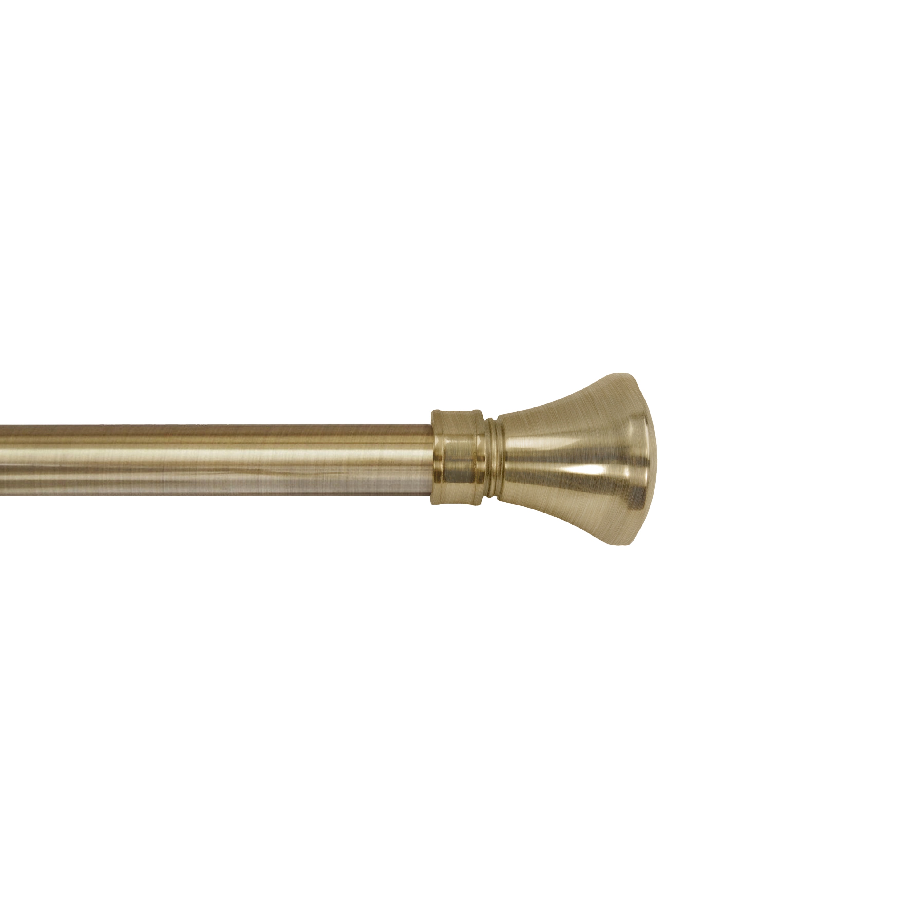 Versailles Home Fashions LX0948-82 48-in to 86-in Antique Brass Steel Single curtain rod with Finials