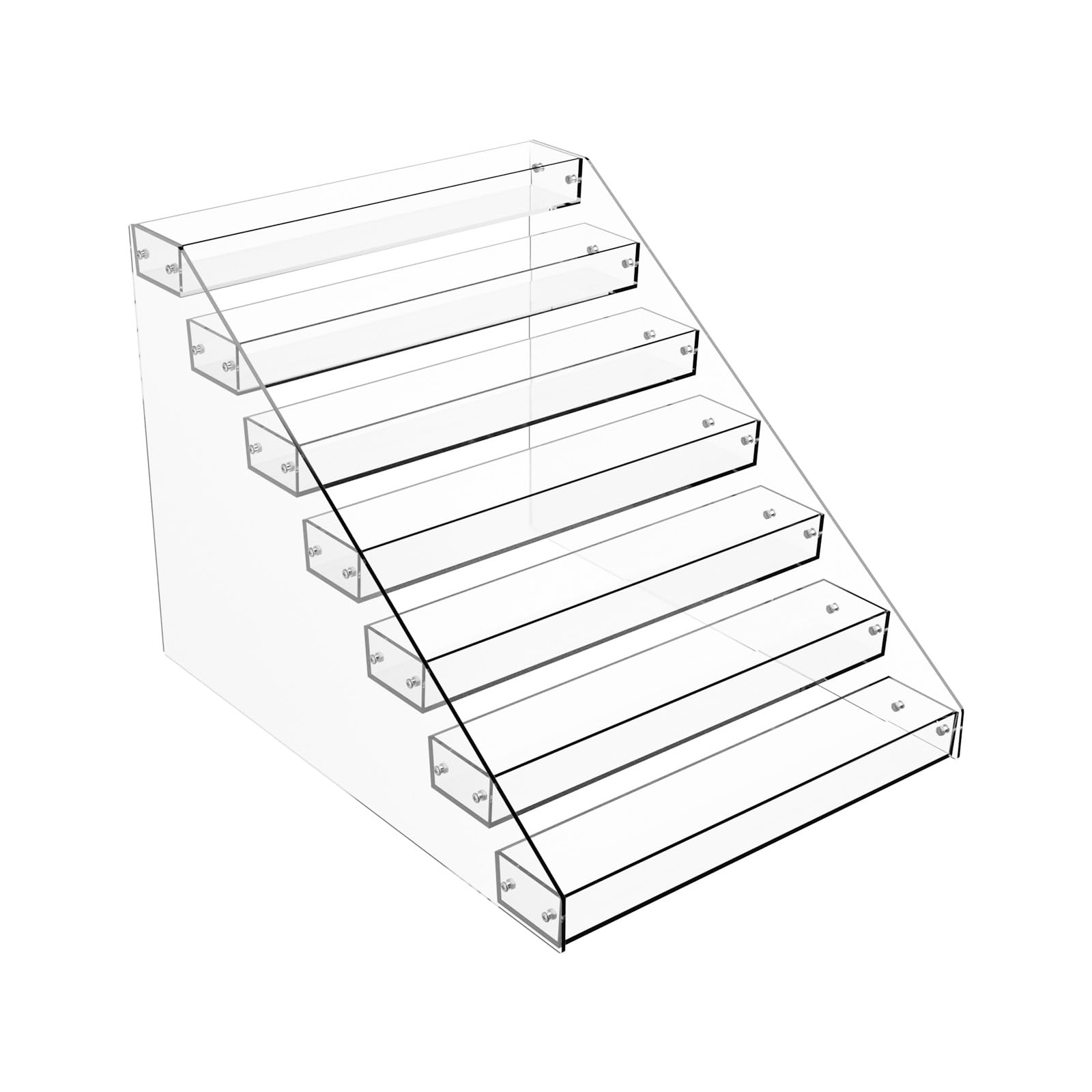 DHMHD  Tiered Spice Rack Acrylic 7 Tier Clear Organizer for Cabinet Vertical Shelf Durable Kitchen Seasoning Storage for Countertop Pantry
