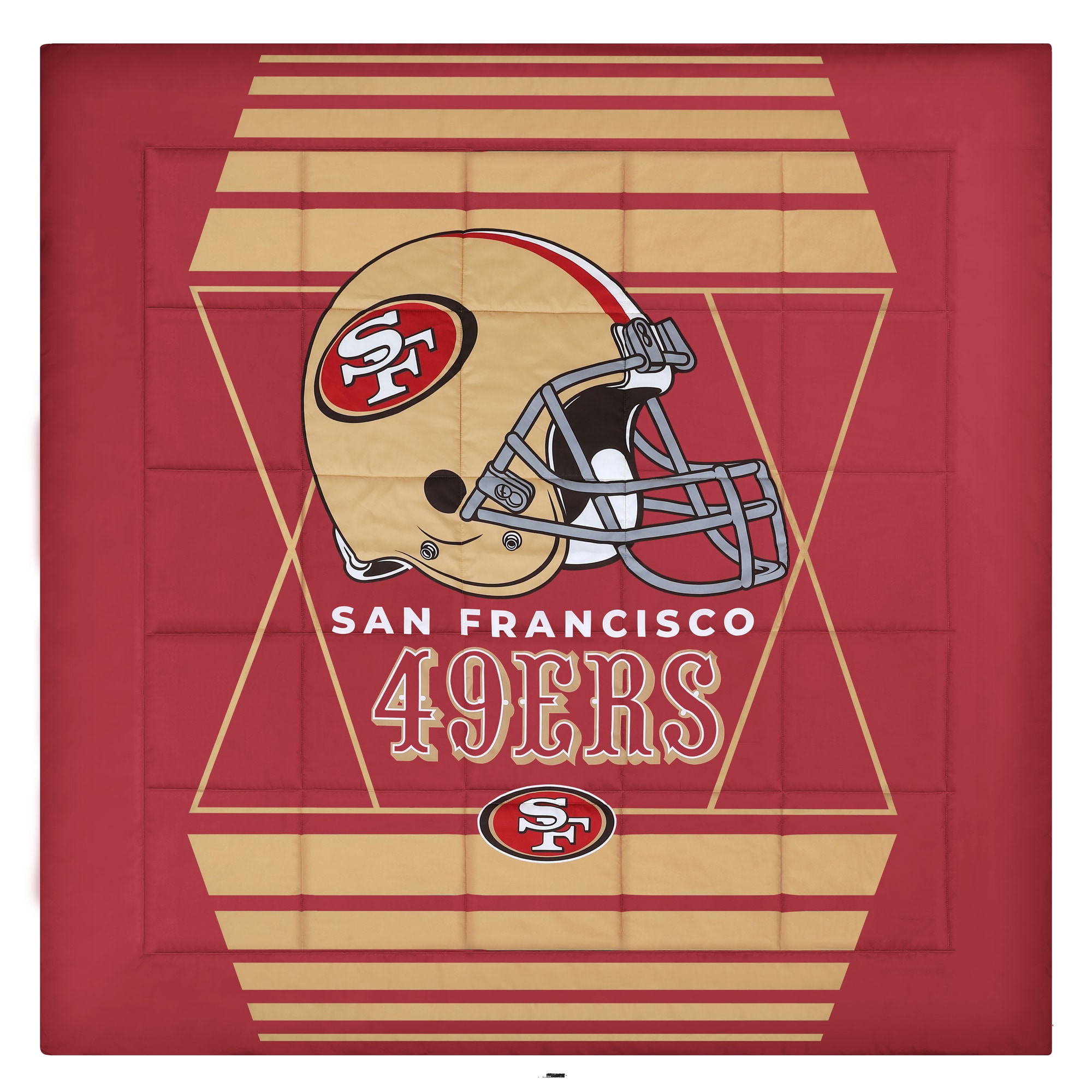 Pair Of San Francisco 49ers Helmets On Fire Background, 49ers Cool