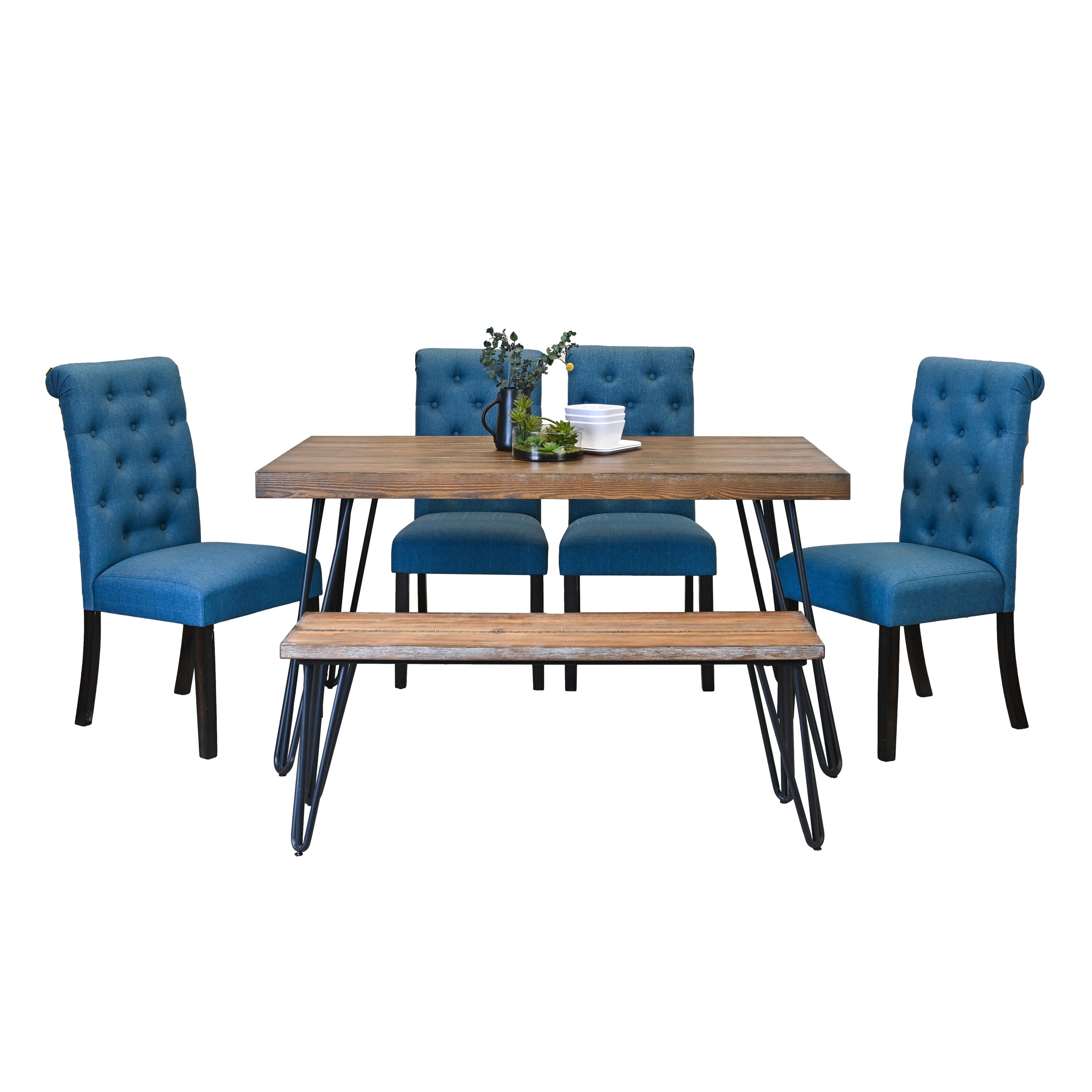 Roundhill Furniture T8741-C361BUX2-CB874 Dining-Sets - View #2