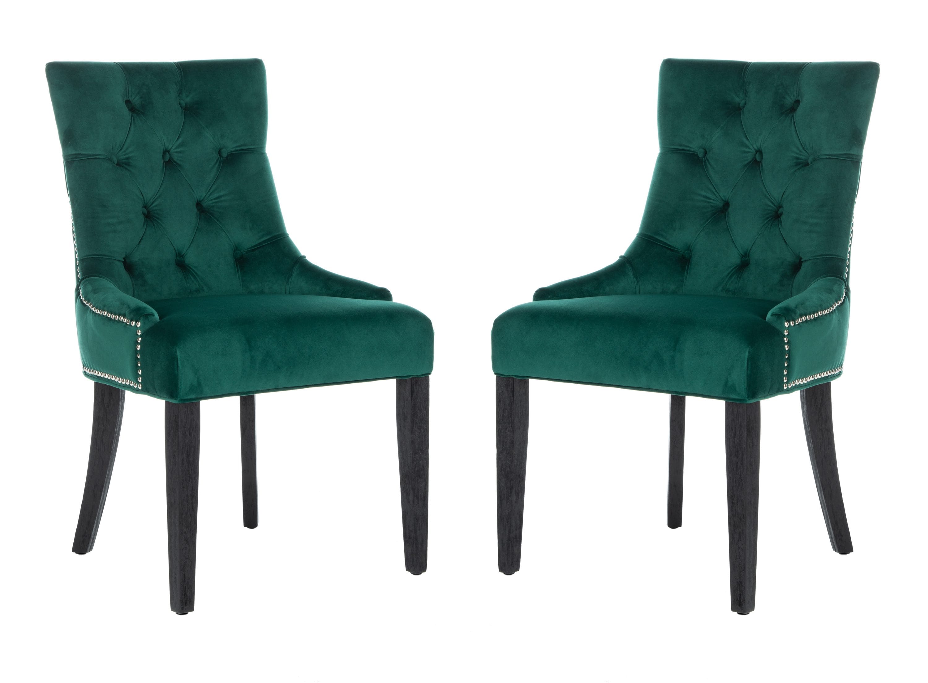 Safavieh MCR4716G-SET2 Harlow Contemporary/Modern Velvet Upholstered Side Chair (Wood Frame)