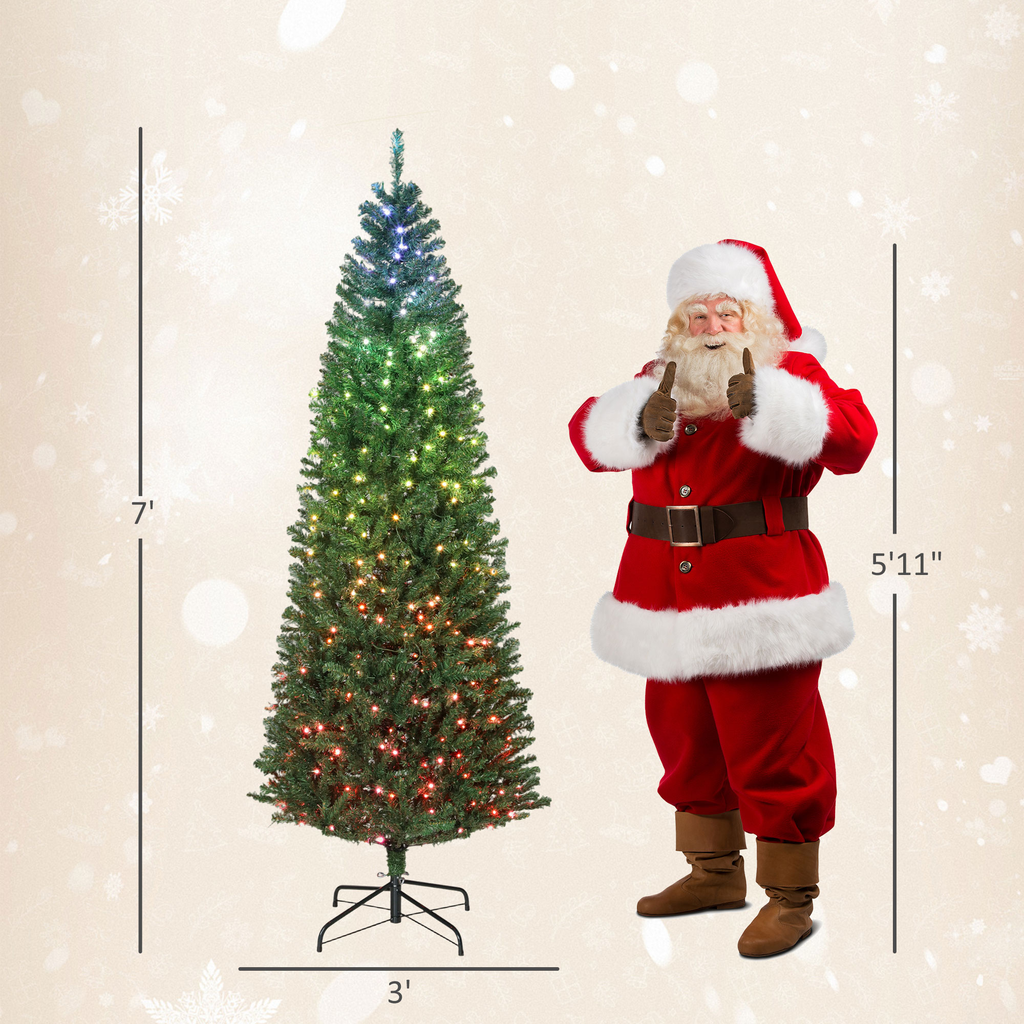 HomCom US83C-128V82GN0131 Artificial-Christmas-Trees - View #3