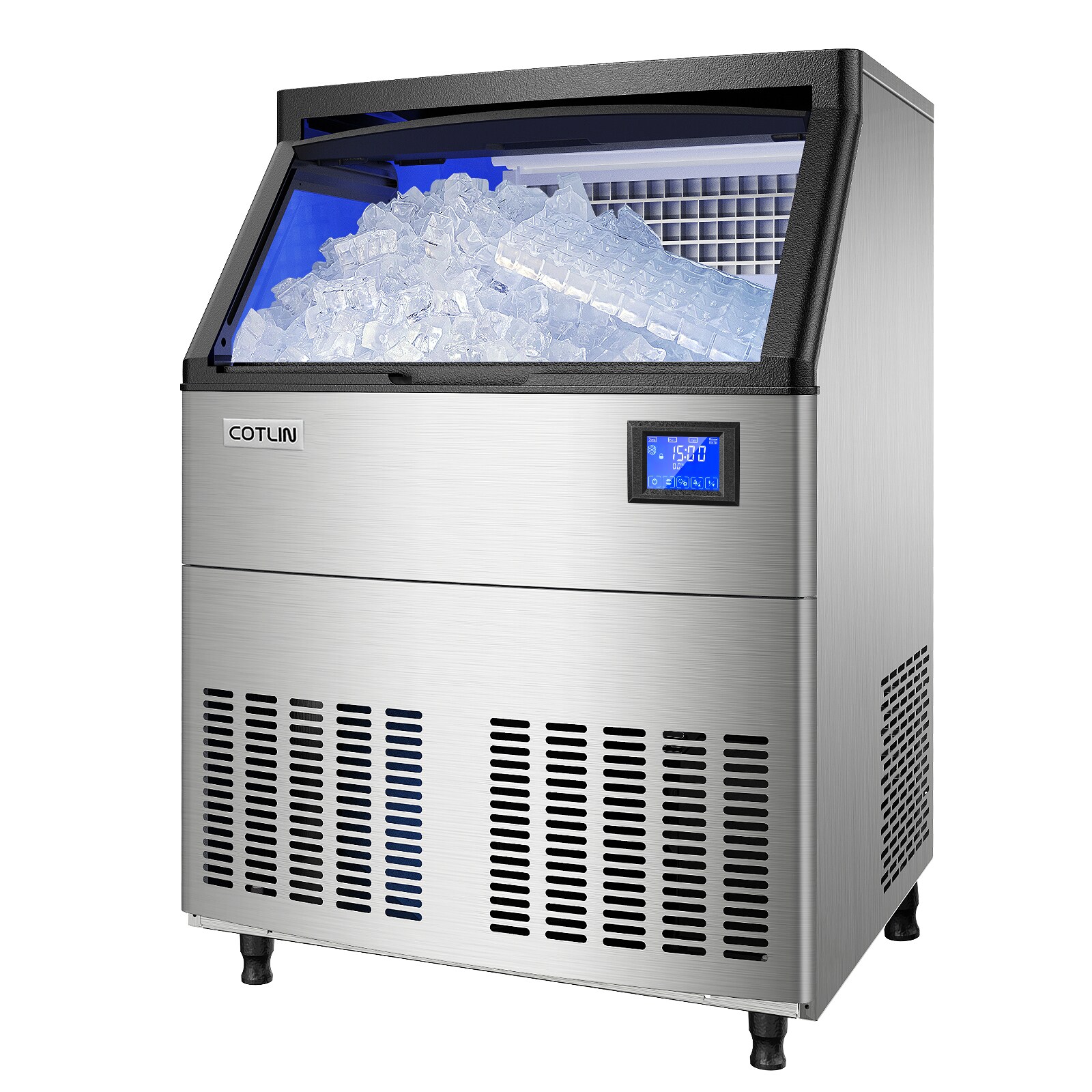 Runesay HBICEMK-02 320-lbs. Ice Per day Freestanding Cubed Ice Maker ( Silver ) ENERGY STAR Certified