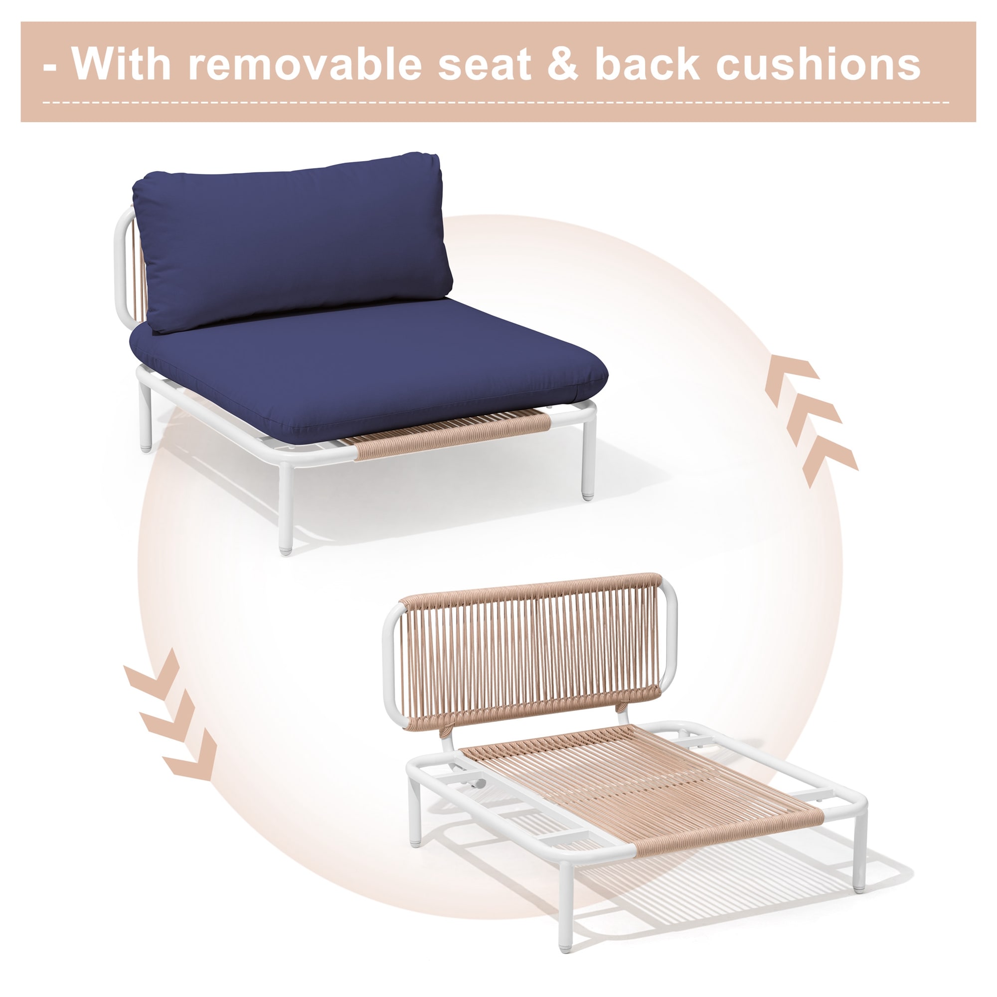 Crestlive Products CL-SF005NAV-3 Patio-Sofas-Daybeds - View #6