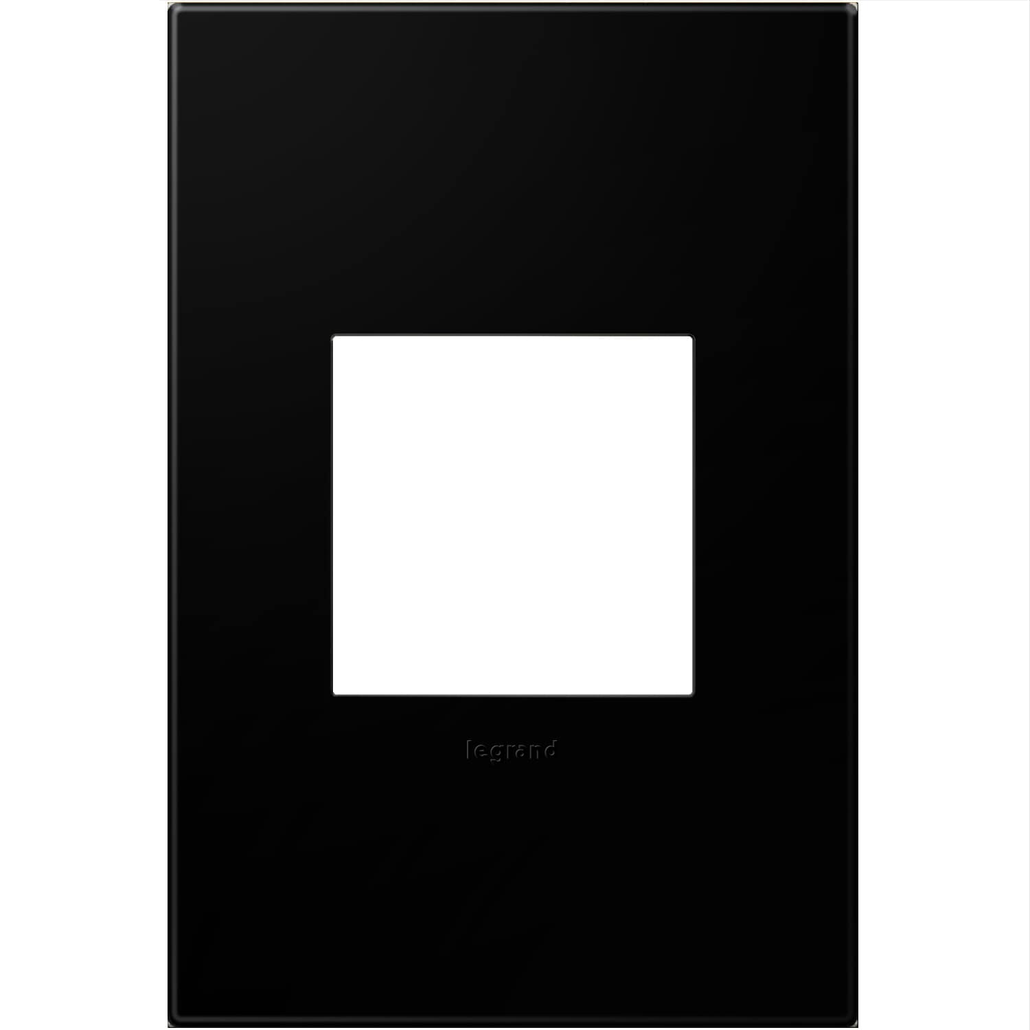 Legrand AWP1G2NK4 adorne 1 -Gang Specialty Size Black Ink Plastic Indoor Screwless Square Wall Plate