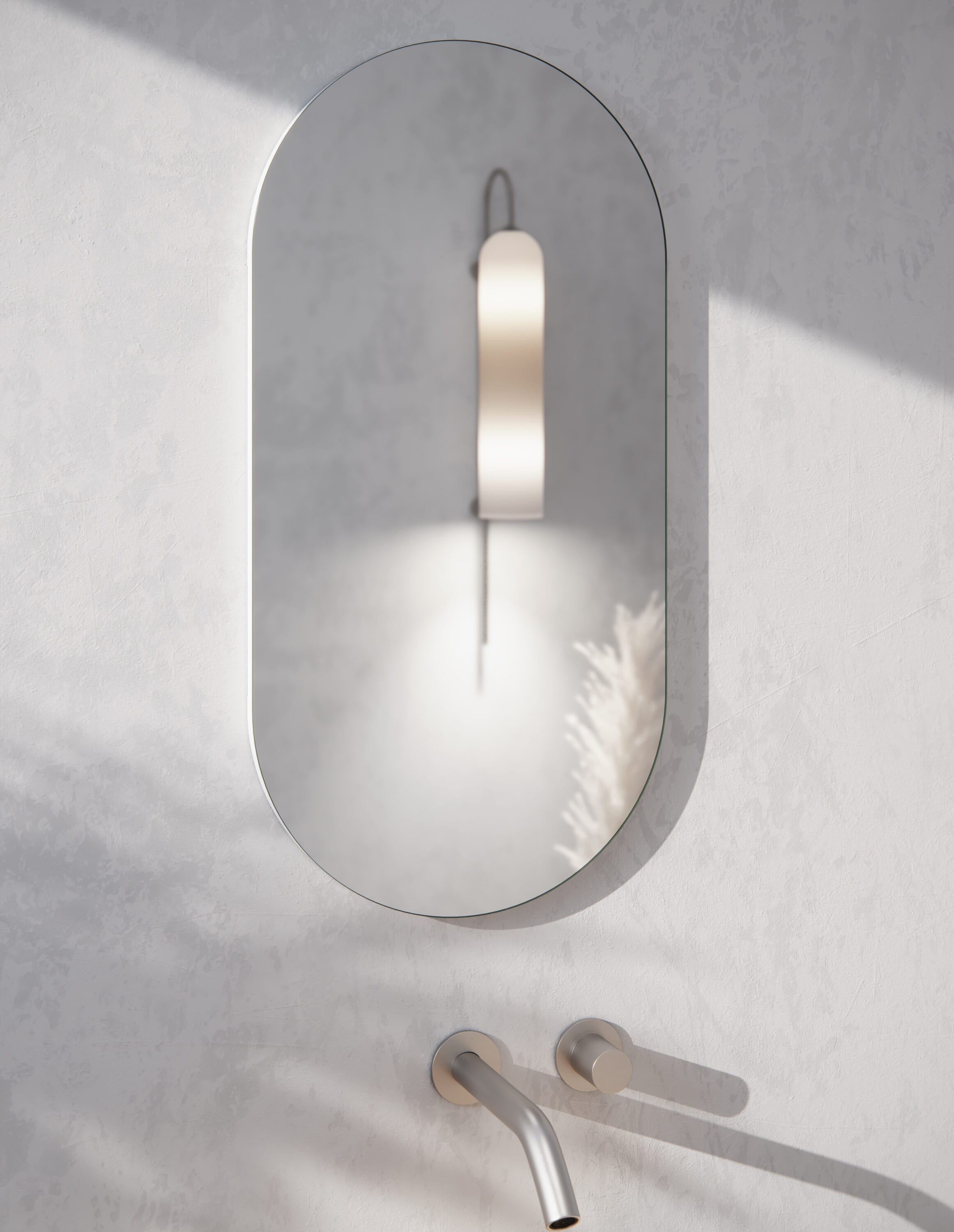 Glass Warehouse Ruma 16-in x 32-in Recessed Mount White Mirrored Oval Medicine Cabinet #MC1-PL-16X32