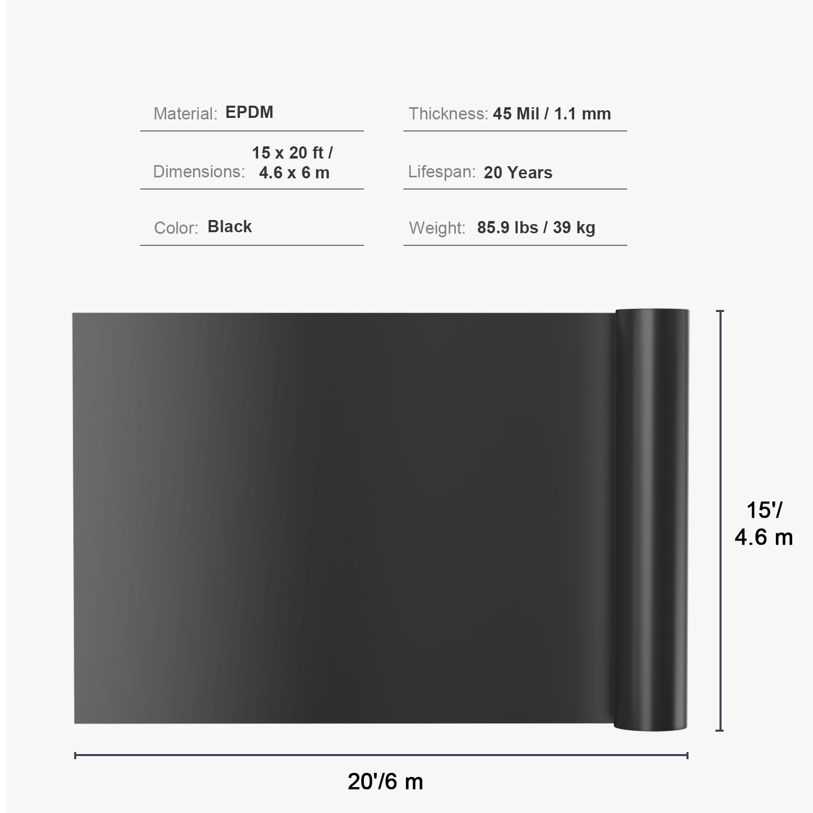 VEVOR SCCTFSMHSEPD00267V0 Pond-Liner - View #7