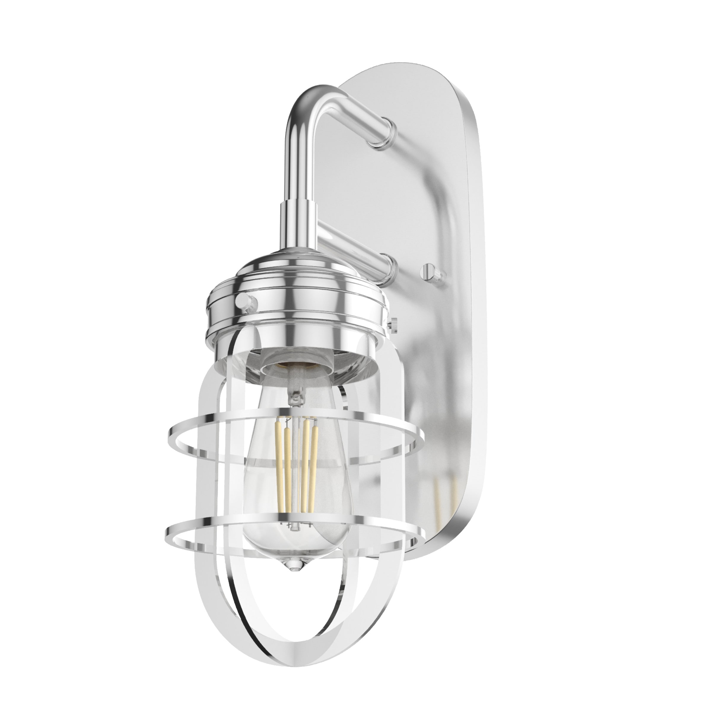 Hunter 19047 Starklake 1 -Light Brushed Nickel Industrial Vanity light