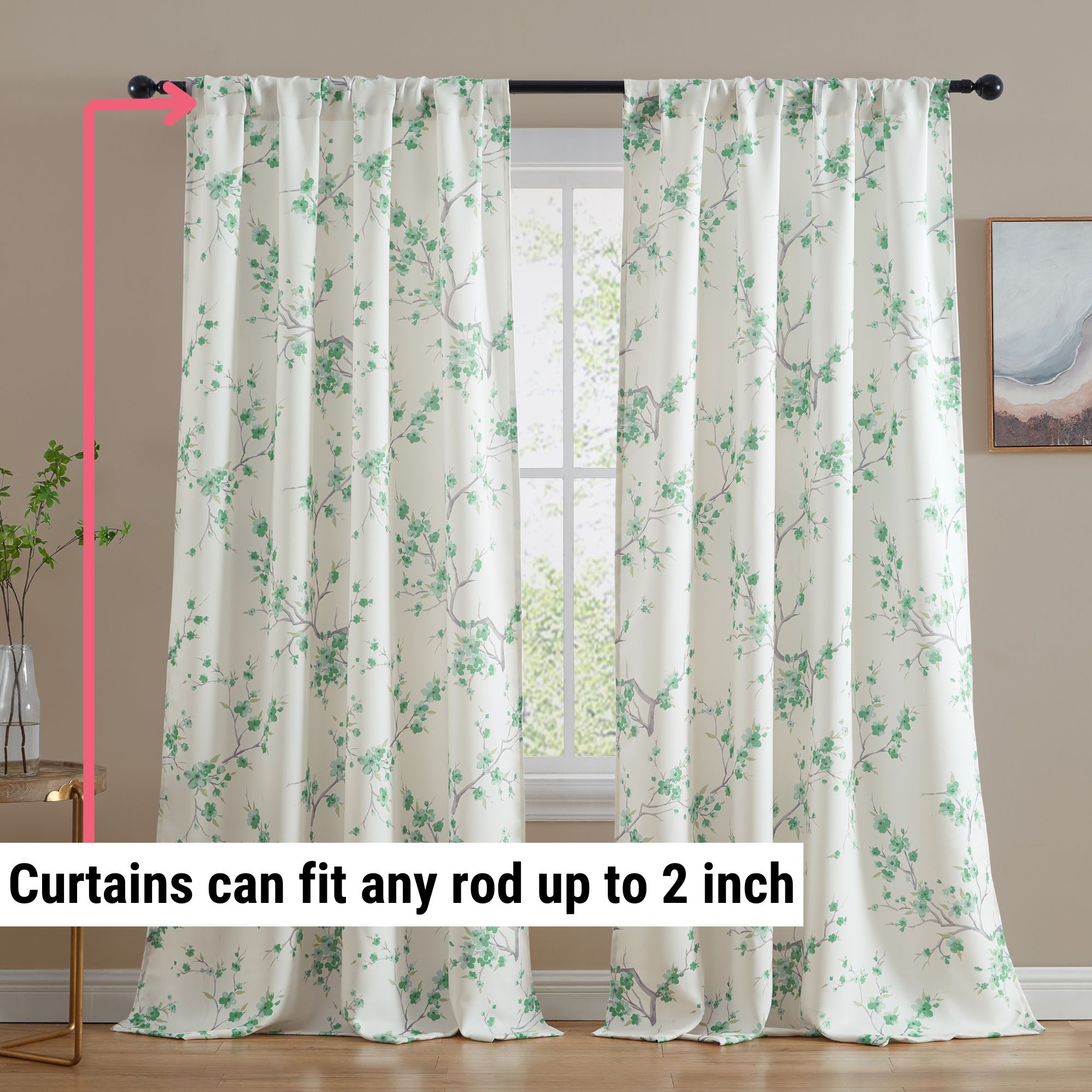 HLC.me JASMINE-96-GREEN curtains - View #3