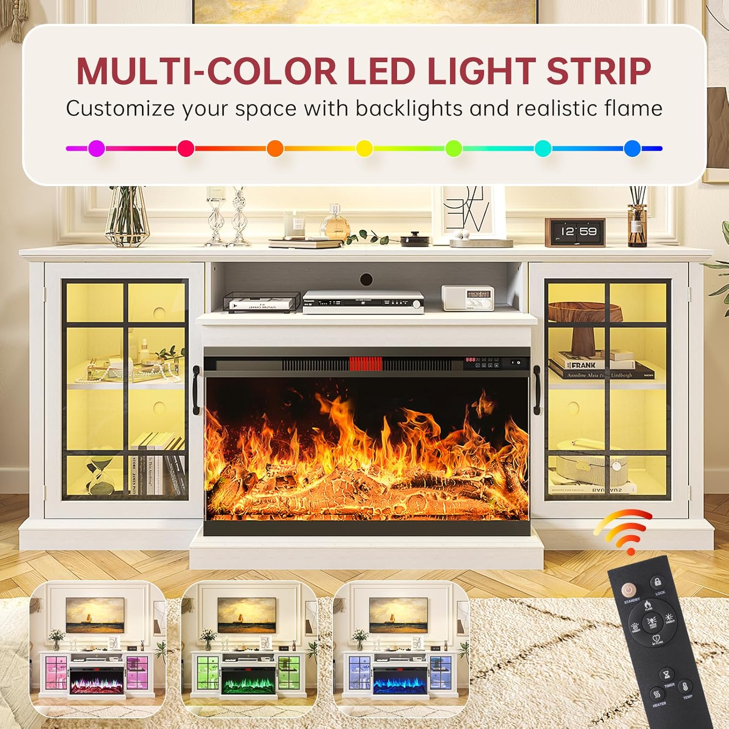 Bapipro TE34A80WB Electric-Fireplaces - View #4