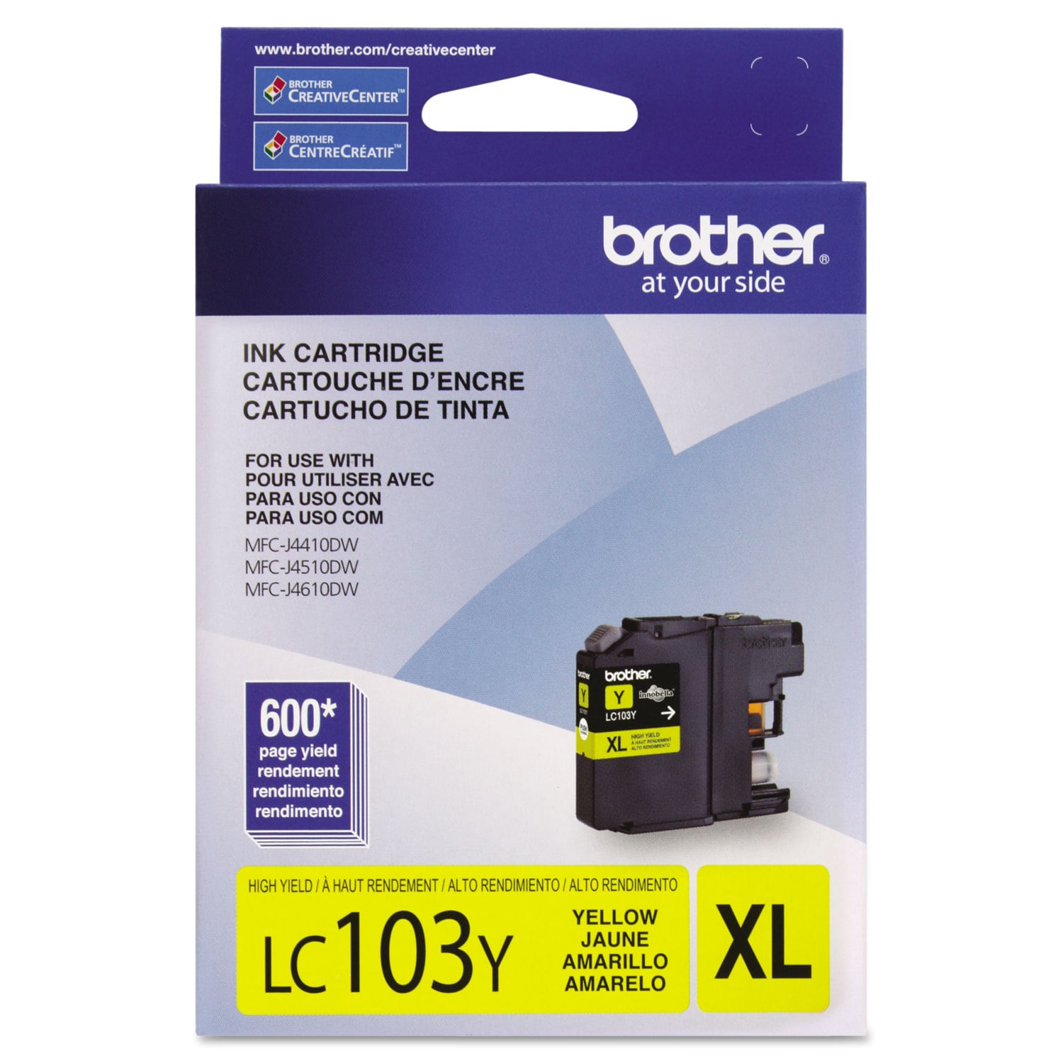 Brother LC103Y Innobella High-Yield Ink 600 Page-Yield Yellow #LC103Y
