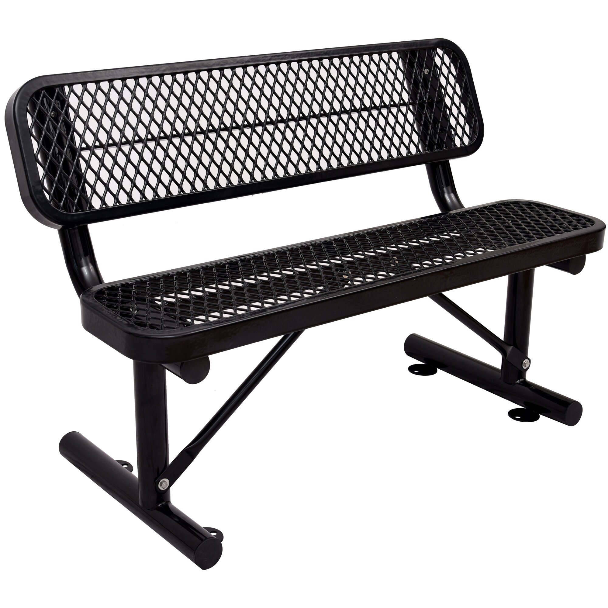 Outdoor Steel Bench With Backrest Patio Furniture At Lowes Com   63966377 