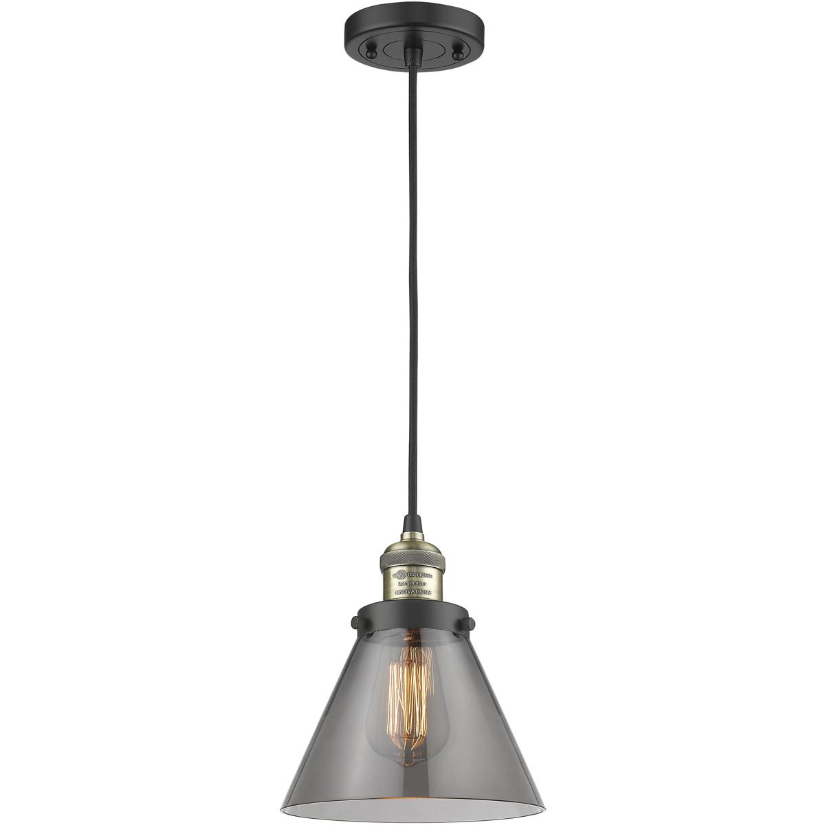 Innovations Lighting  201C-BAB-G43 Franklin Restoration Cone Mini Pendant Black Antique Brass