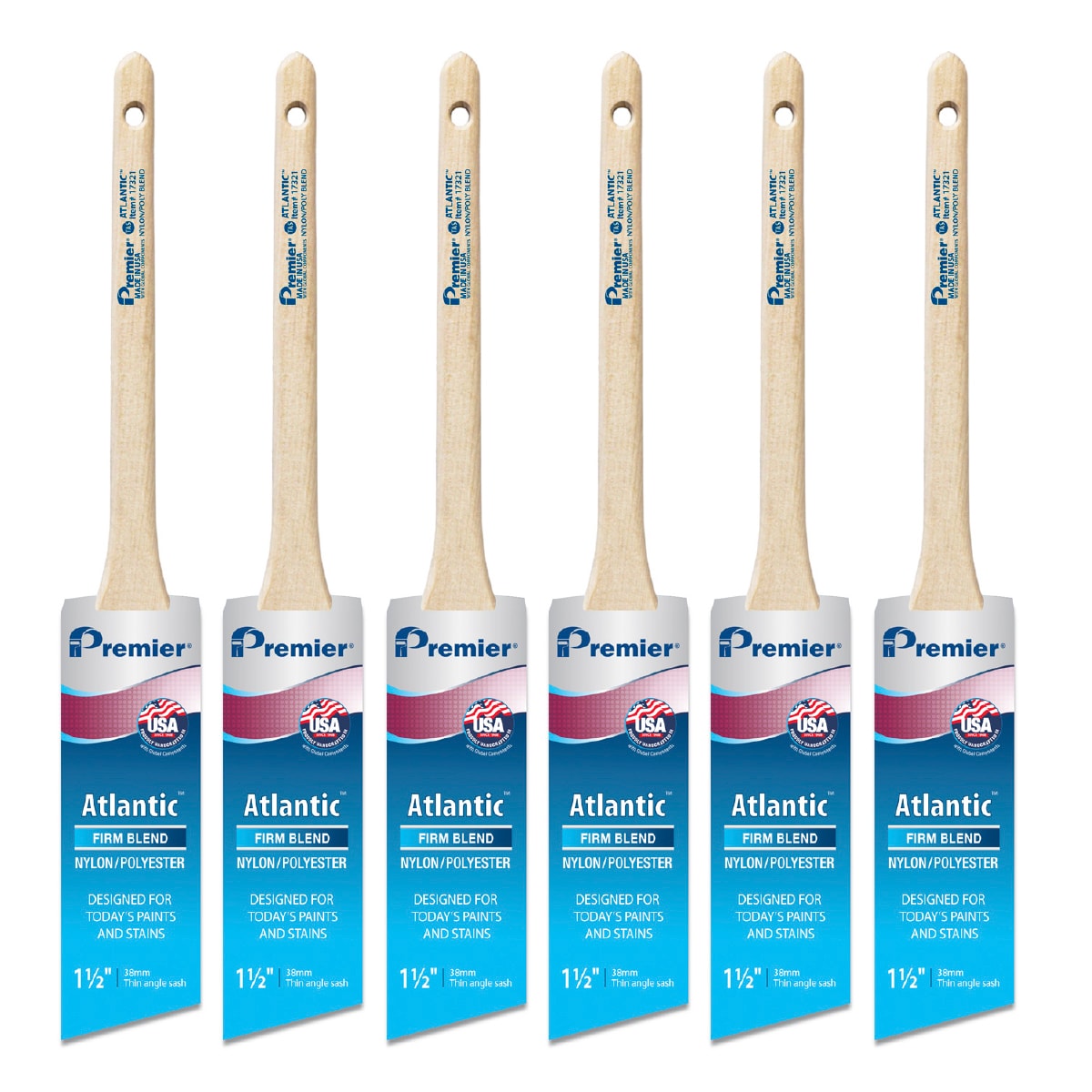 Premier Atlantic 1-1/2-in Reusable Angle Wall Trim Brush 6 -Pack