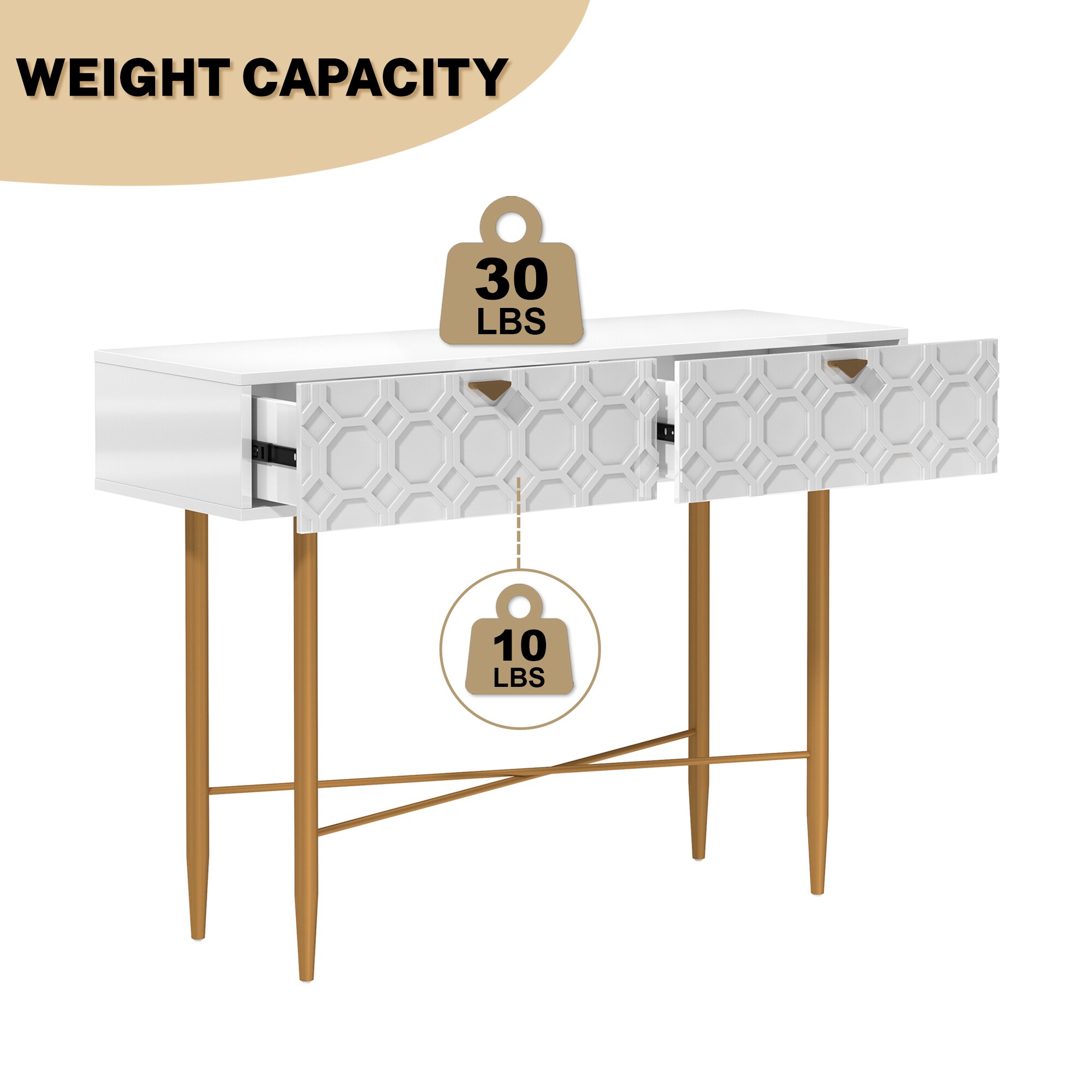 Clihome CL-CSF1-WH Console-Sofa-Tables - View #9