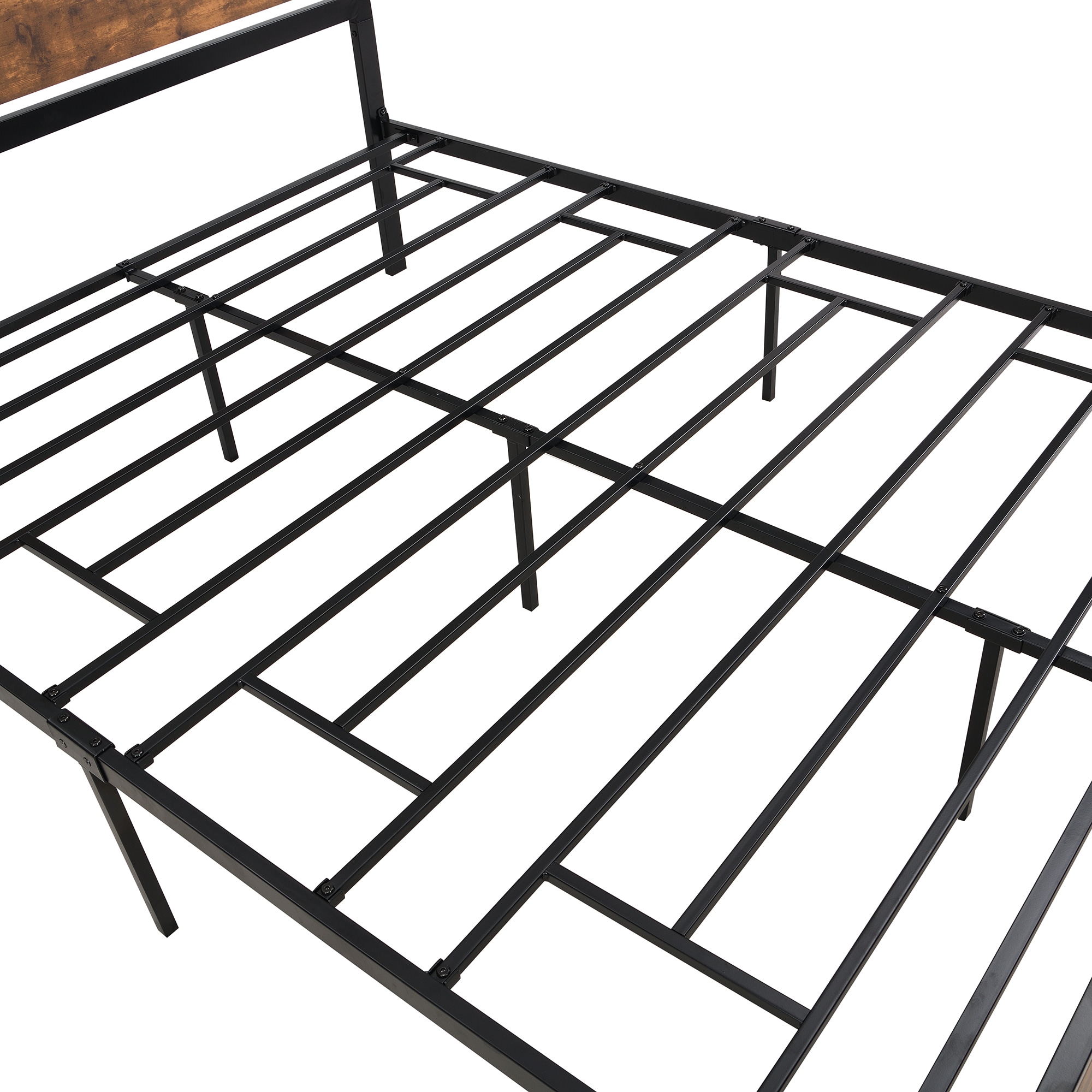 Clihome Full Size Metal Bed Black Full Metal Bed Frame In The Beds ...