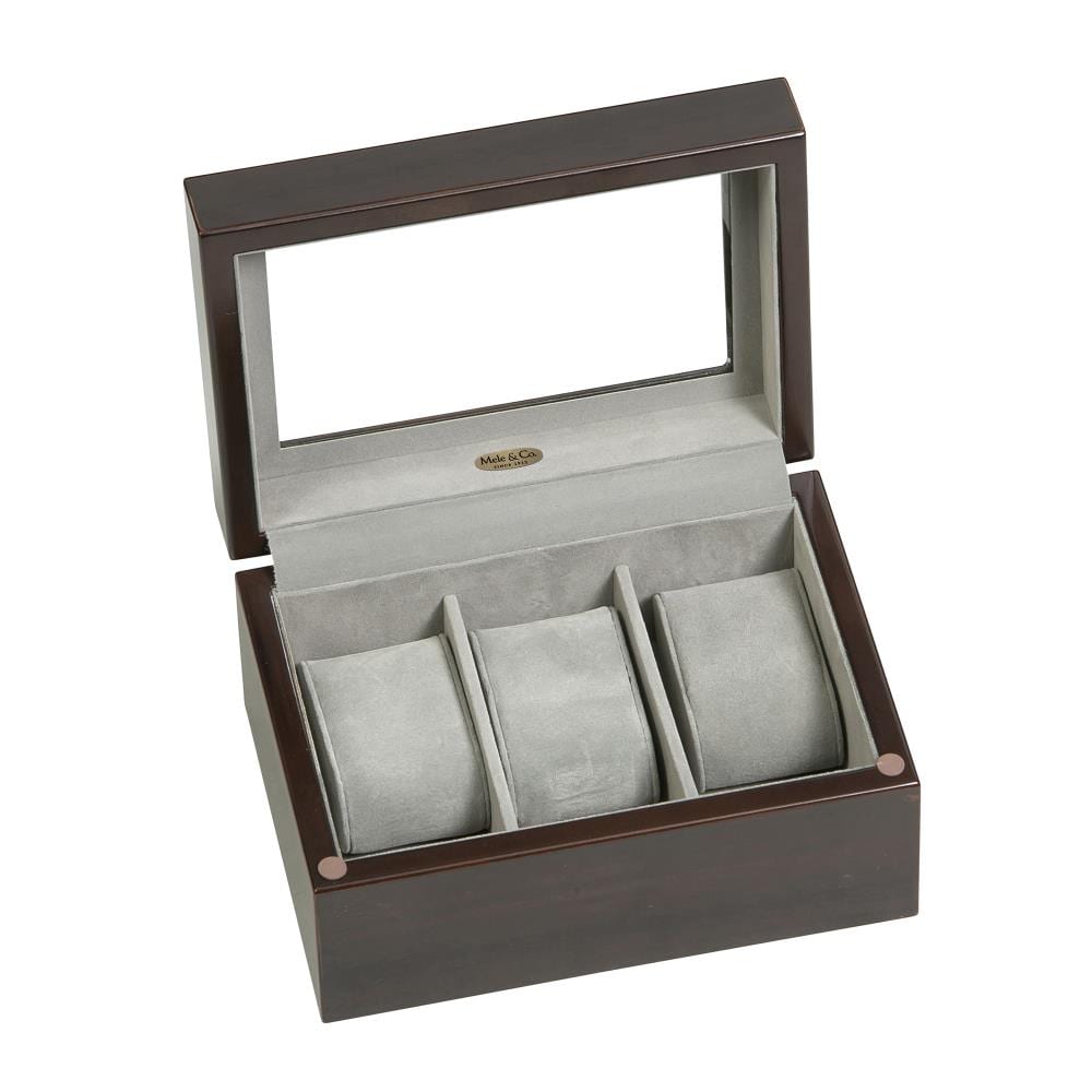 Mele & Co. Granby Glass Top Wooden Watch Box in Mahogany Finish in the ...