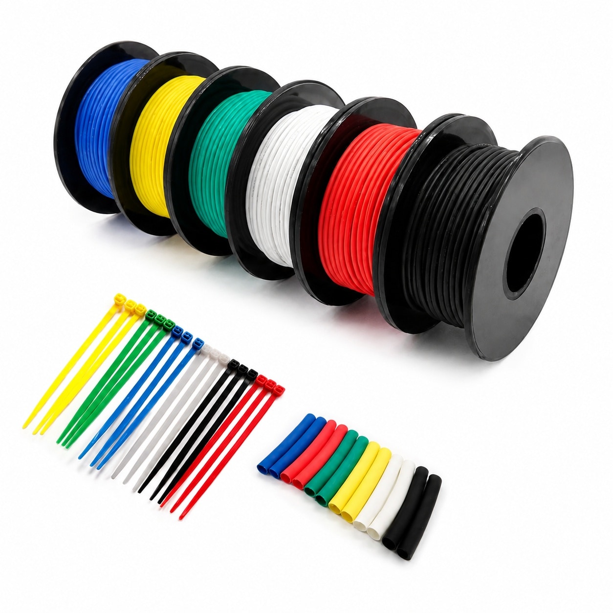 Aoibox  14 AWG Silicone Stranded Hook Up Wire Kit 6 Colors 10 ft Each Tinned Copper 400 Strand 600V Flexible Wire