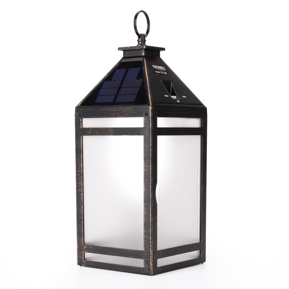 12.88 Outdoor Vintage Solar LED Lantern with Auto Dawn-to-Dusk Sensor
