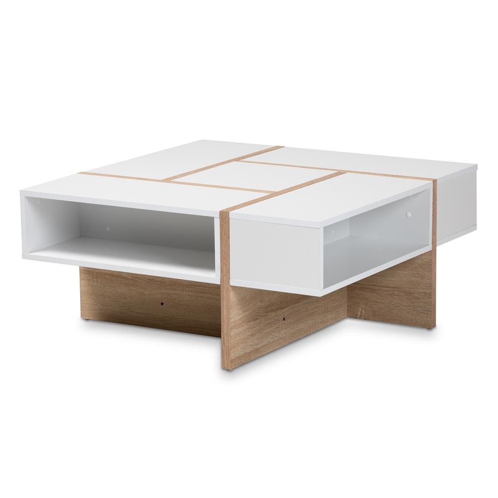 Baxton Studio Rasa White Wood Modern Coffee Table with Storage in