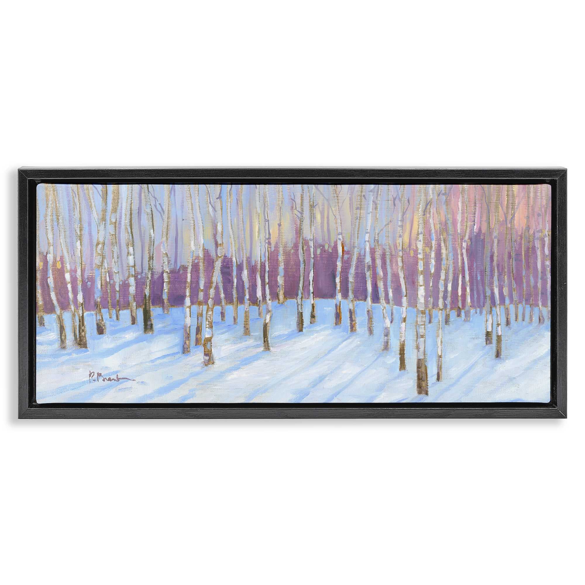 Stupell Industries BT-864-FFB-13X30 Niveous Birch Tree Grove Floating Frame design by Paul Brent