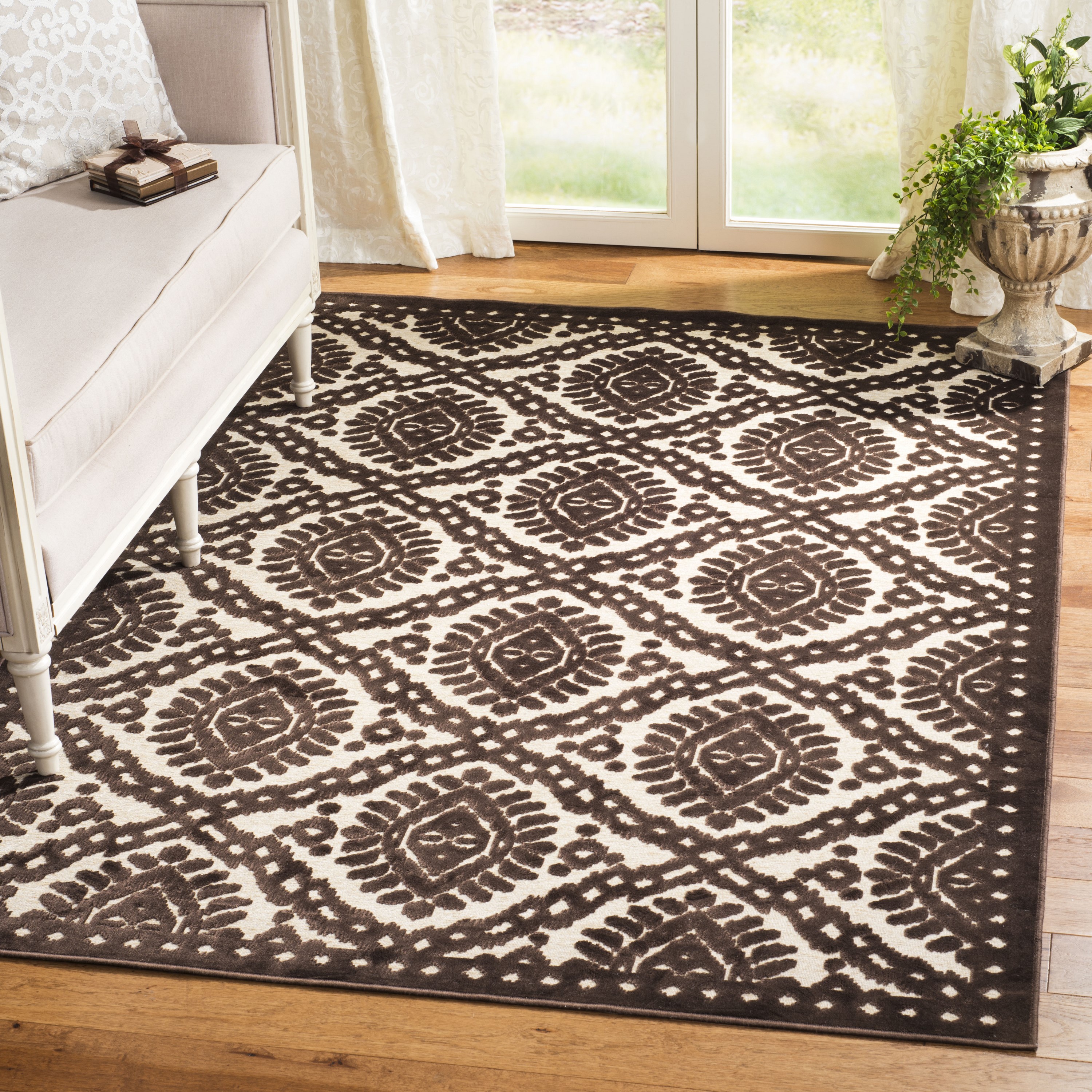 Martha Stewart MSR4443P-5 Delean 5 x 8 (ft) Tufted Synthetic Burl Rectangular Indoor Abstract Farmhouse/Cottage Area rug