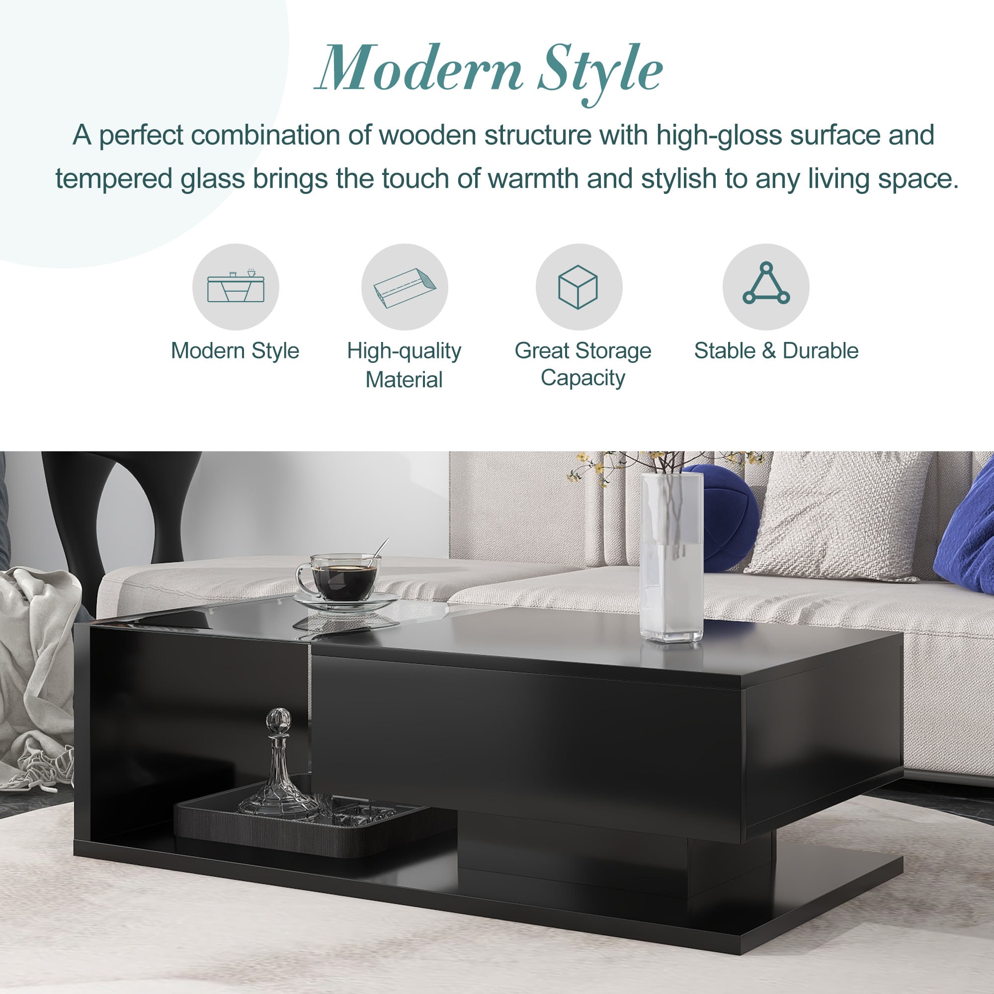 ModernLuxe WF303936AAB Coffee-Tables - View #2