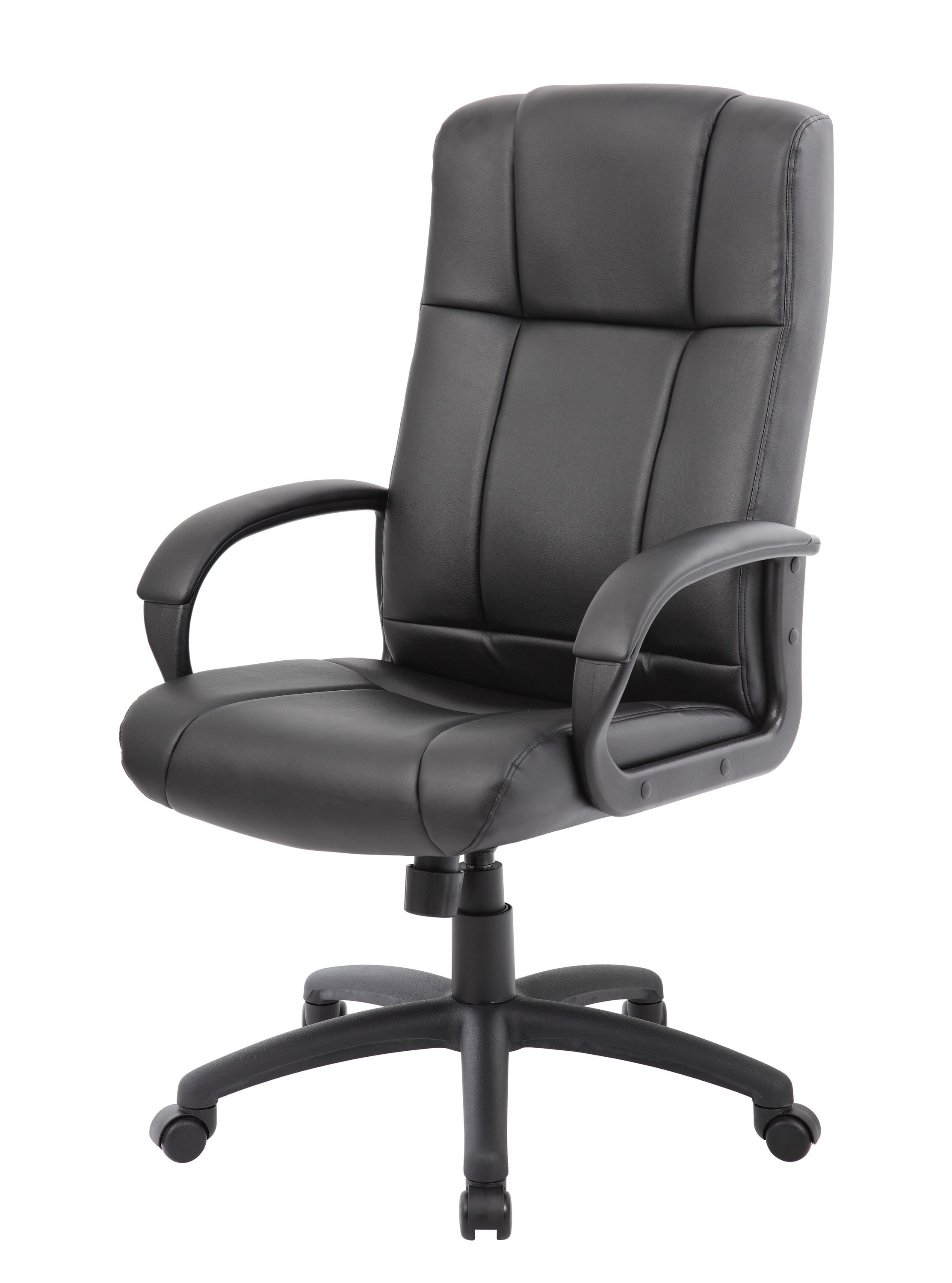 Elegant Executive High-Back Swivel Chair in Black Caressoft