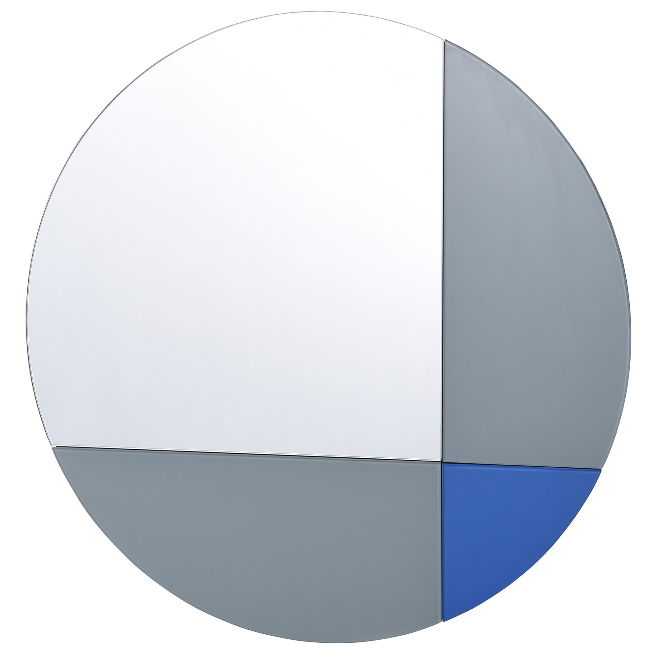 StyleCraft Home Collection MI12900DS Blue Geo 24-Inches W x 24-Inches H Round Blue/Grey/Mirrored Beveled Frameless Full Length Wall Mirror