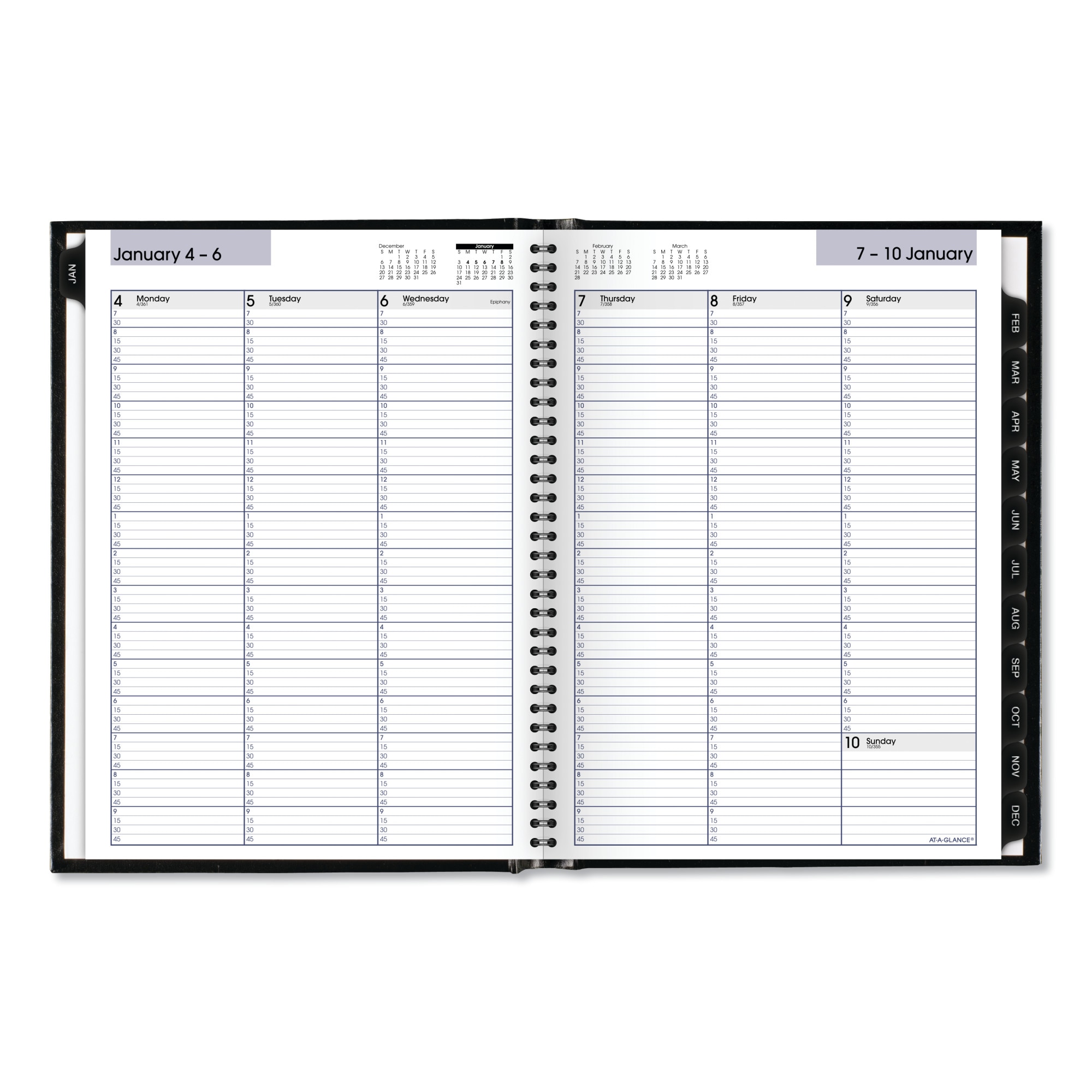 AT-A-GLANCE DayMinder Hardcover Weekly Vertical-Column Format ...