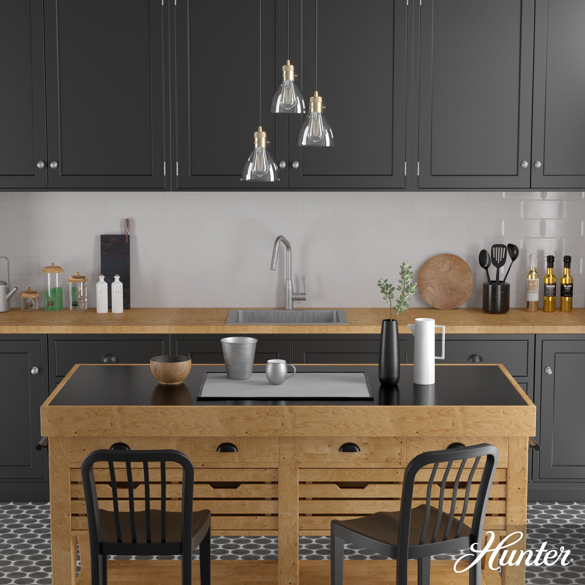 Van Nuys 3-Light Alturas Gold LED Glass Cluster Pendant
